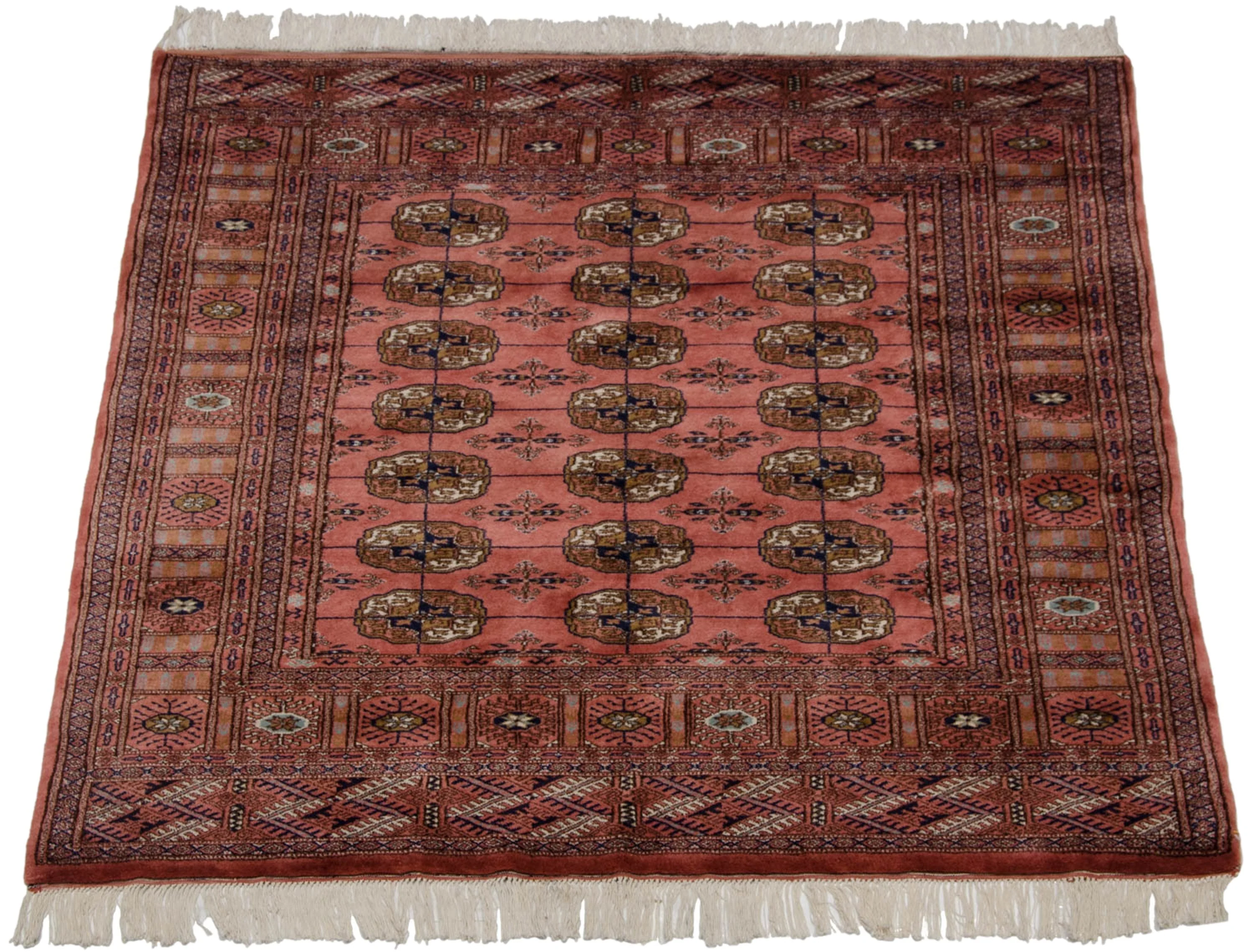 5x5 Vintage Fine Bokhara Square Rug - Image 6
