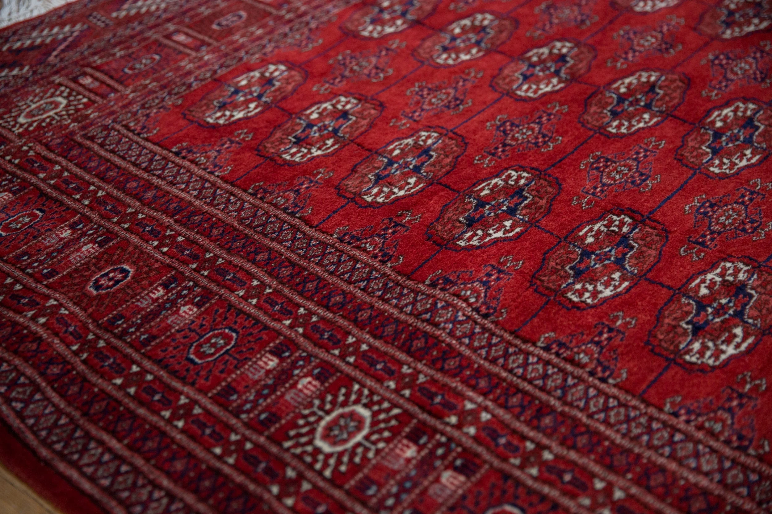 5x5 Vintage Fine Bokhara Square Rug - Image 4