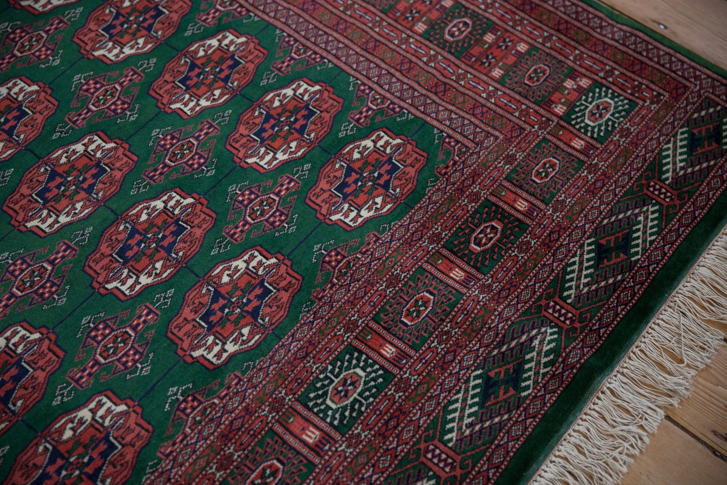 5x5 Vintage Fine Bokhara Square Rug - Image 4