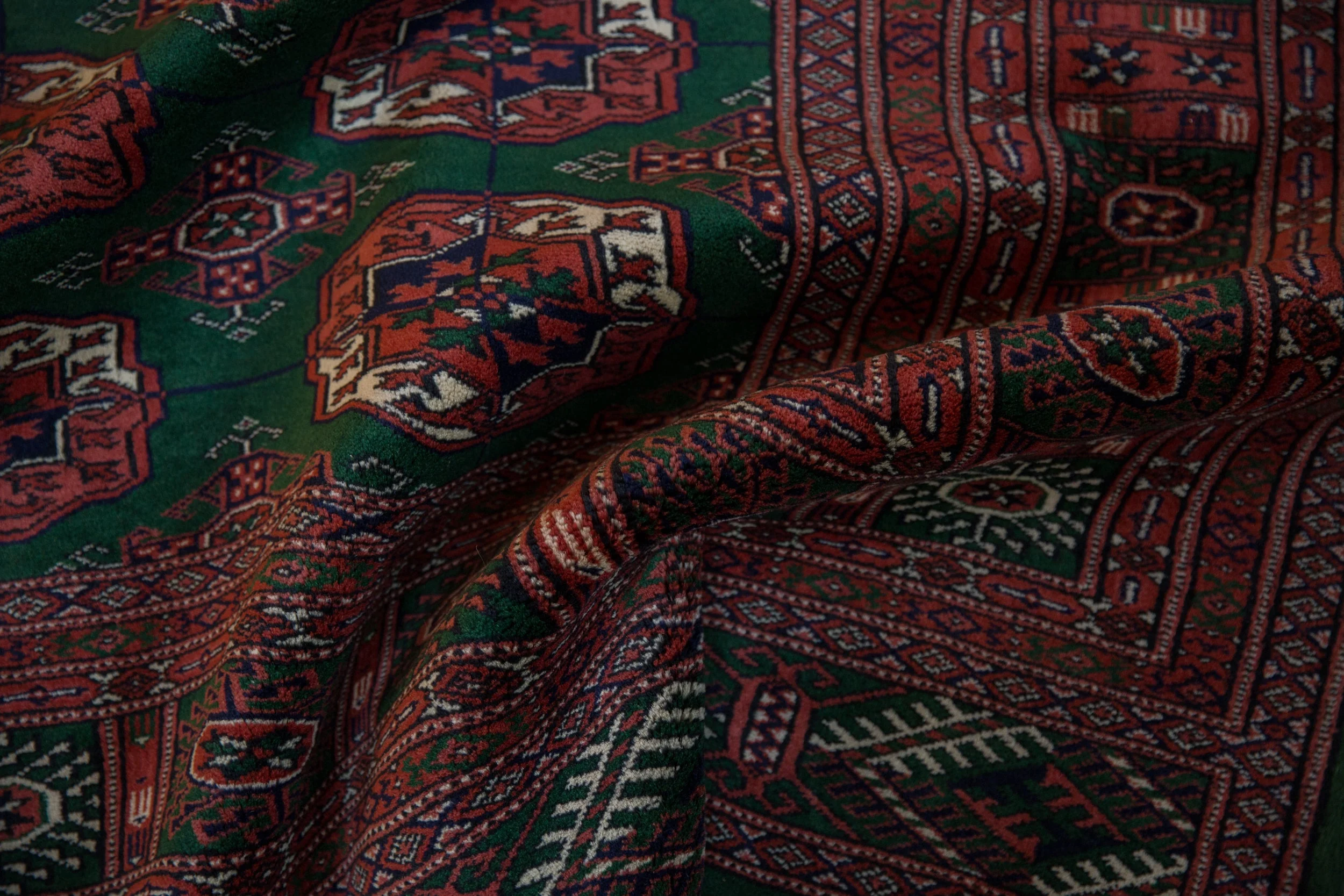 5x5 Vintage Fine Bokhara Square Rug - Image 8