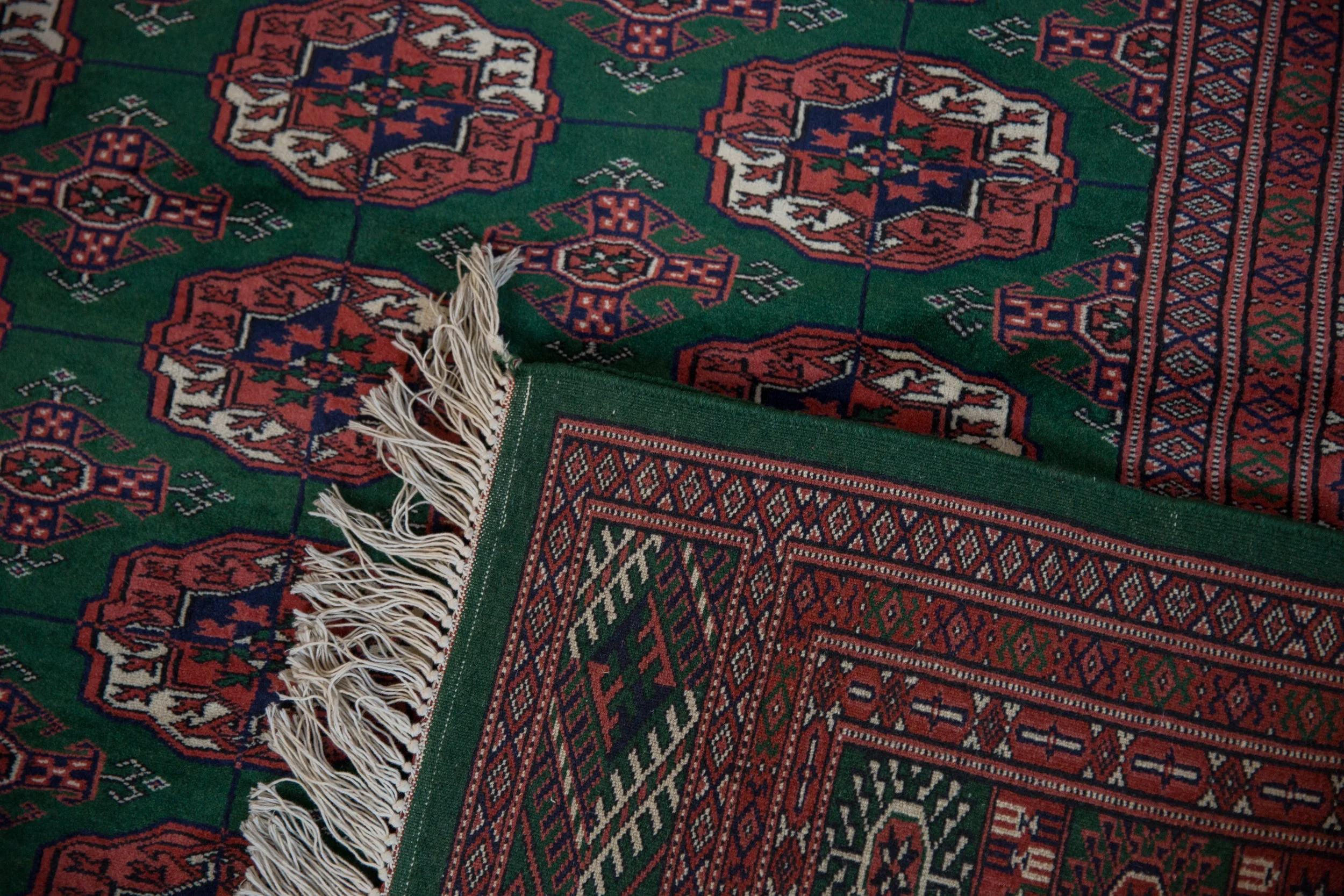 5x5 Vintage Fine Bokhara Square Rug - Image 9