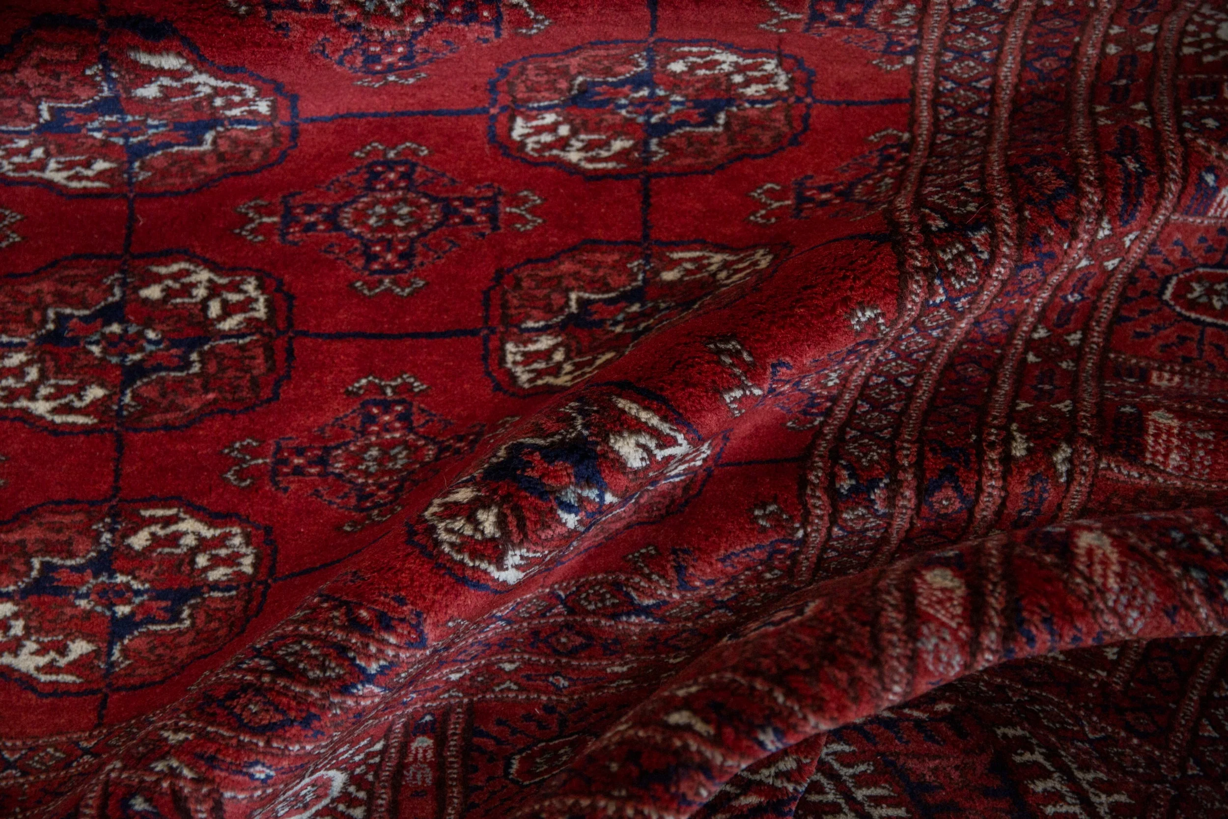 5x5 Vintage Fine Bokhara Square Rug - Image 7