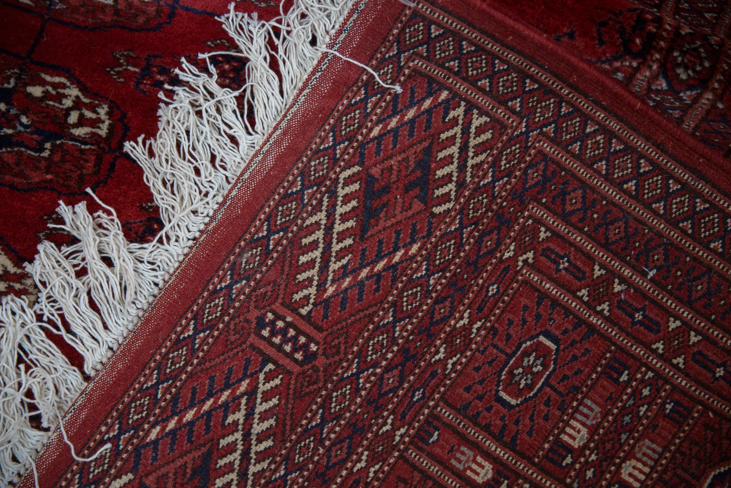 5x5 Vintage Fine Bokhara Square Rug - Image 8