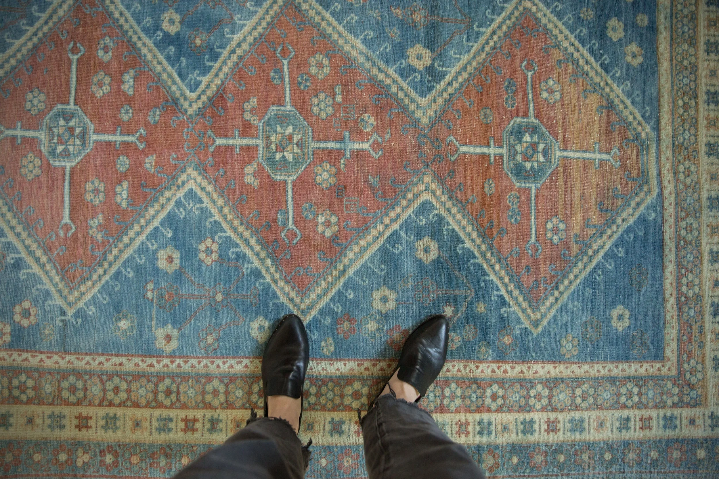 5x6.5 Vintage Distressed Caucasian Rug - Image 2