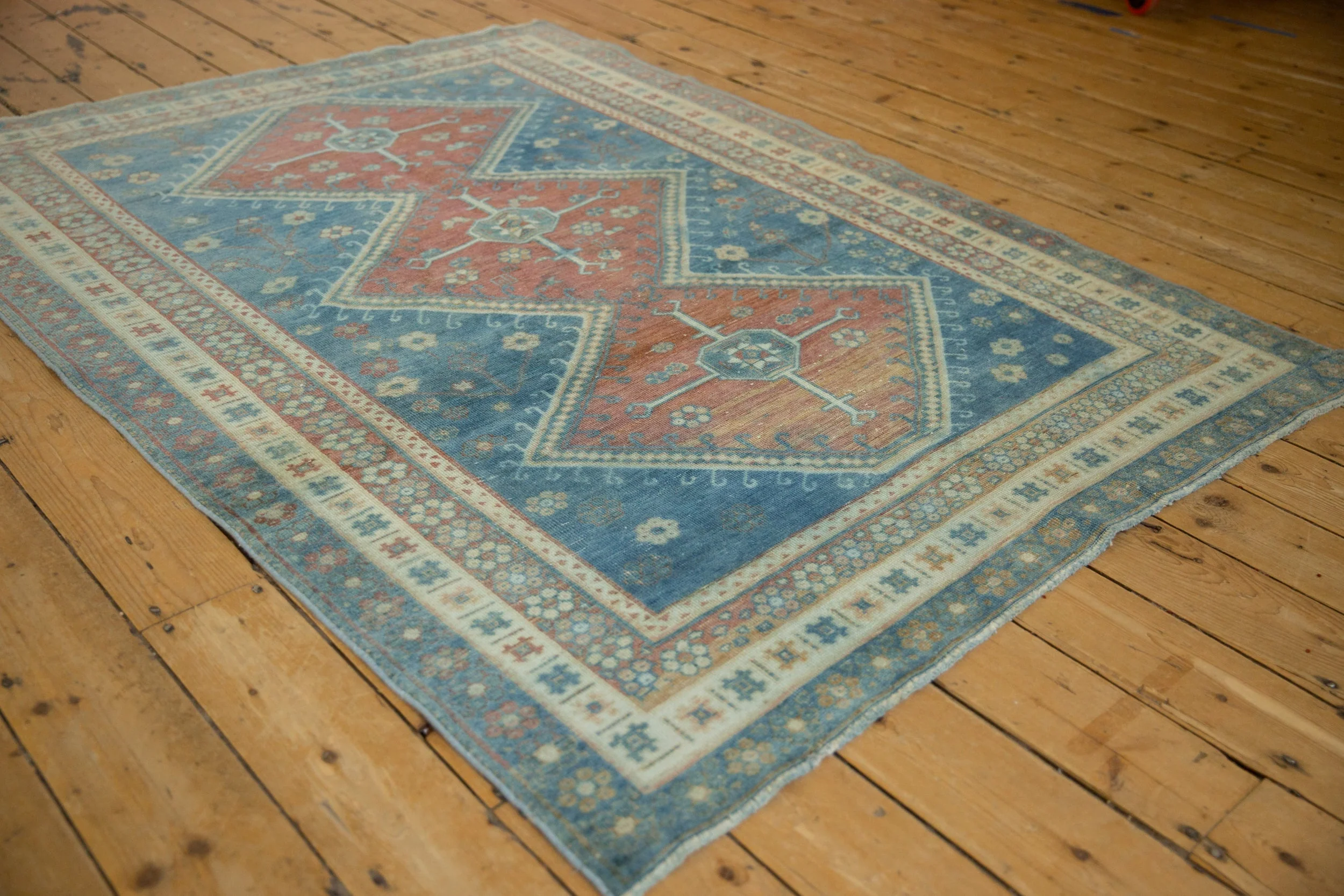 5x6.5 Vintage Distressed Caucasian Rug - Image 4