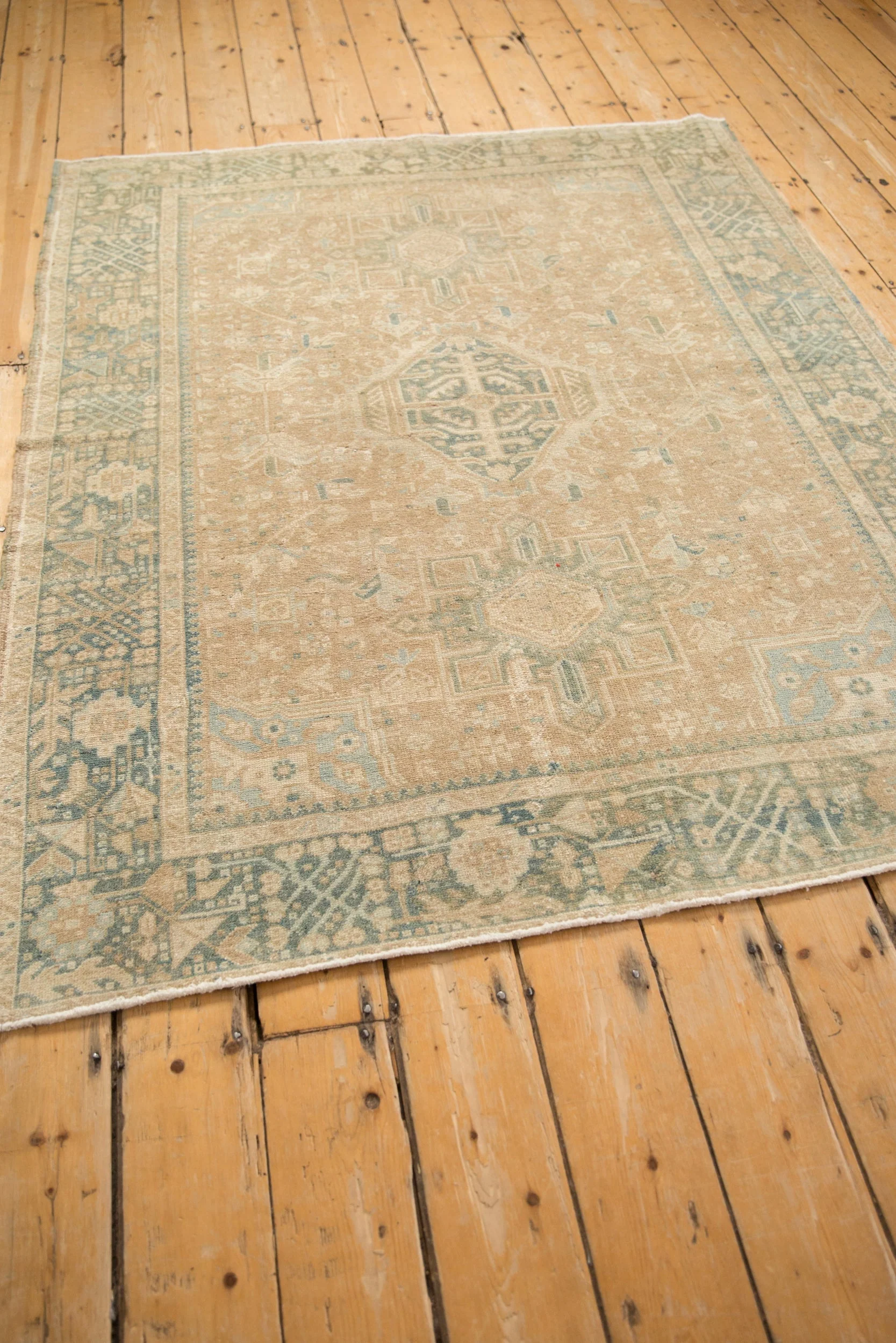 5x6.5 Vintage Distressed Karaja Rug - Image 7