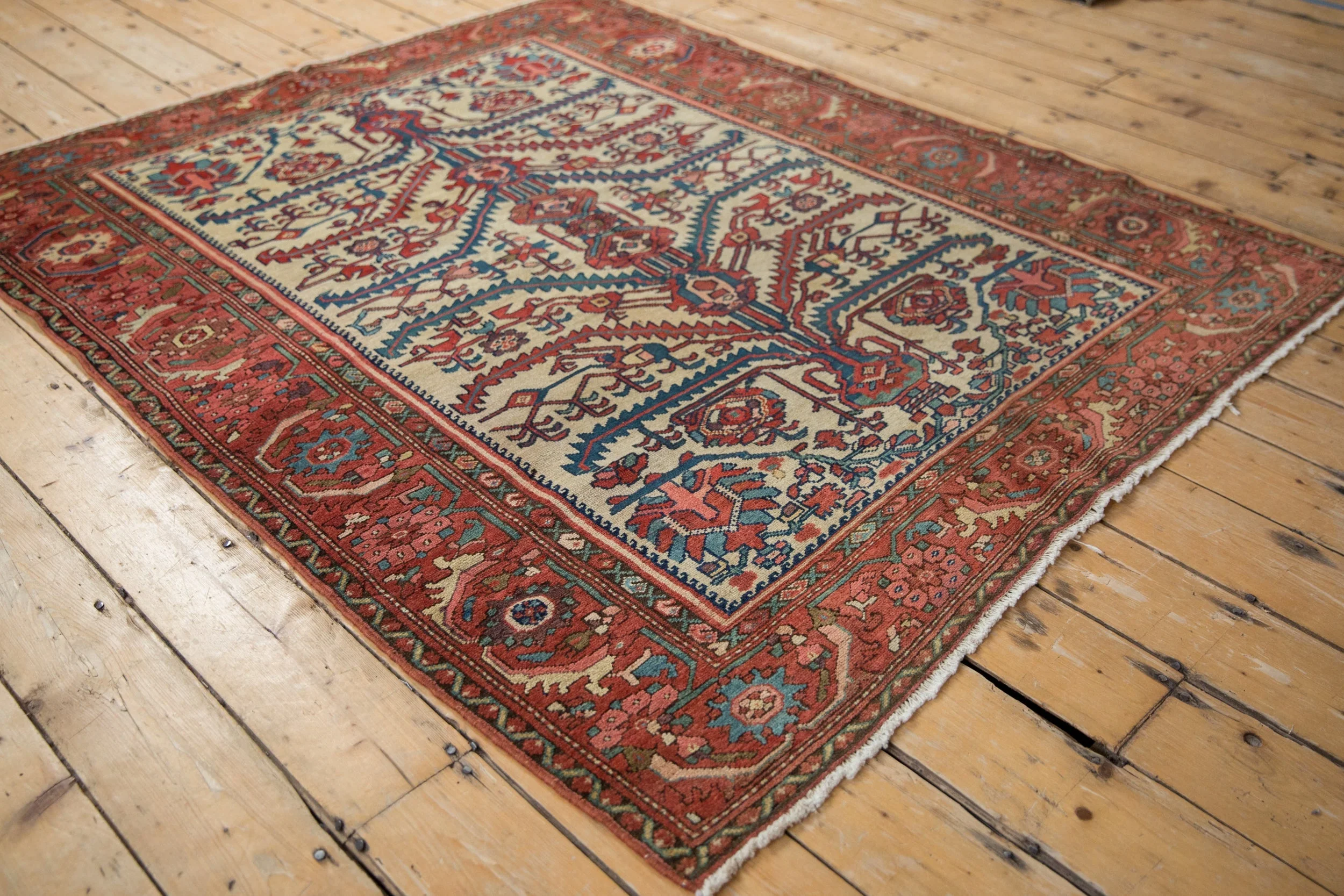 5x6 Antique Fine Malayer Square Rug - Image 5