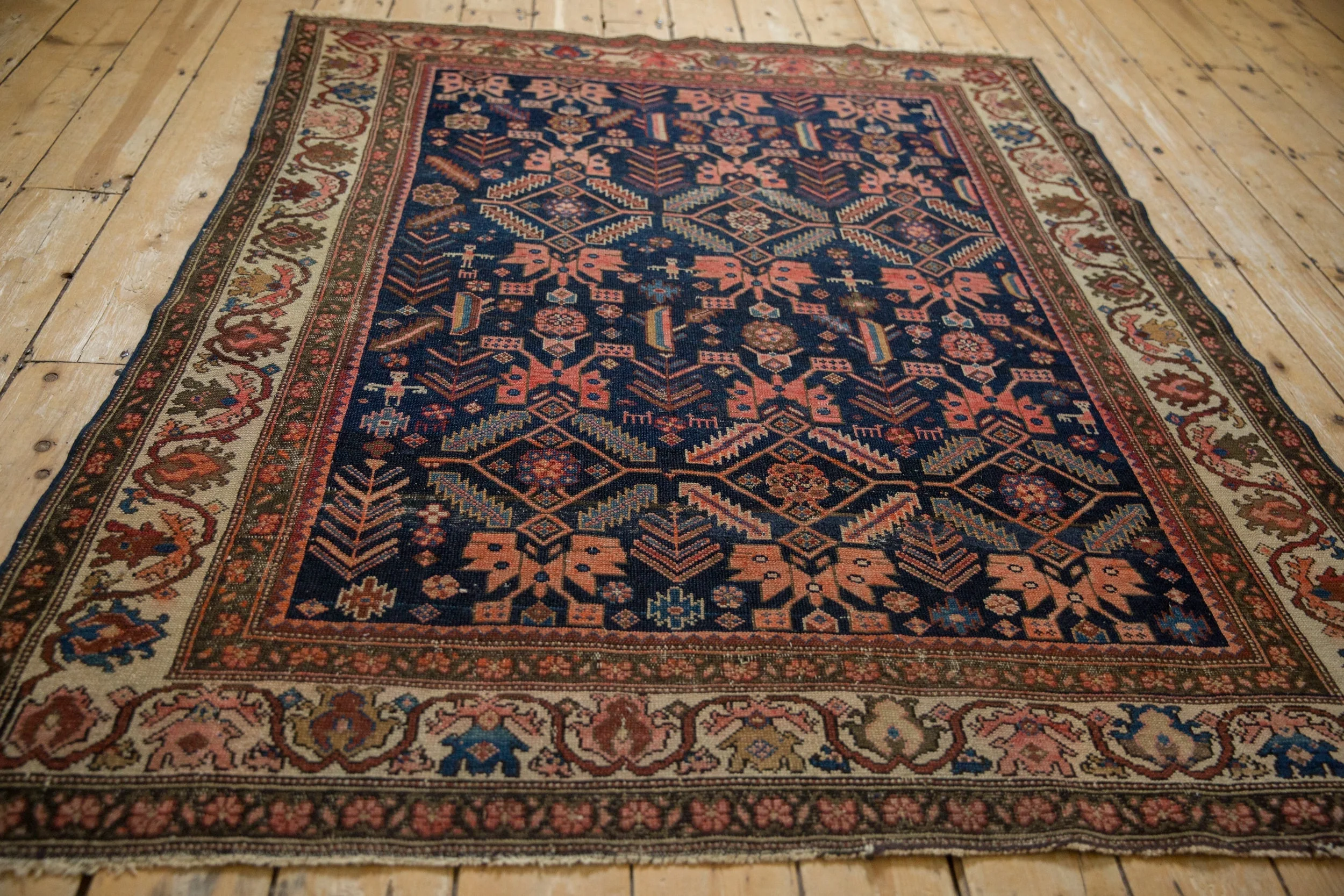 5x6 Antique Malayer Square Rug - Image 8