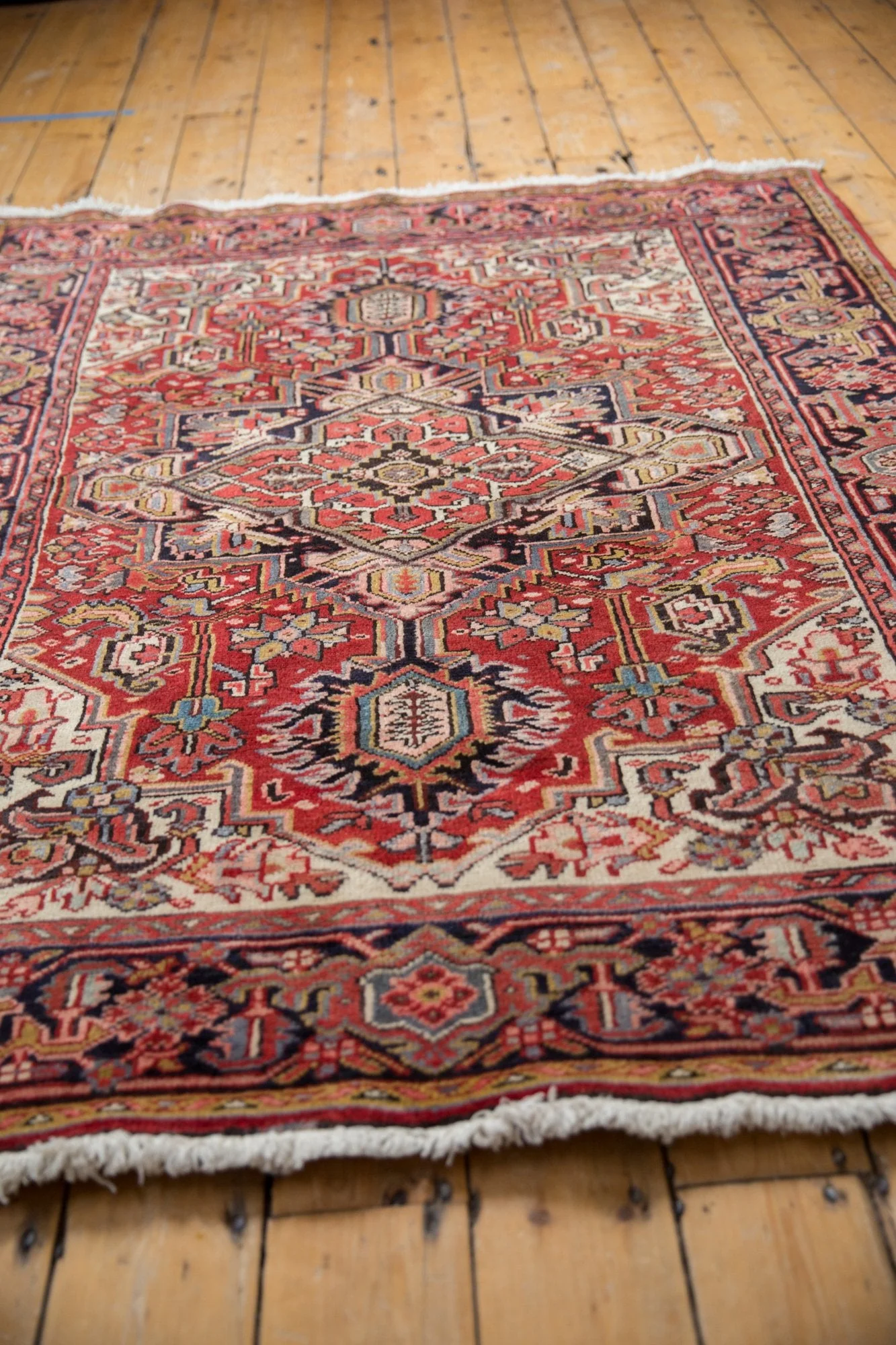 5x6 Vintage Heriz Square Rug - Image 4
