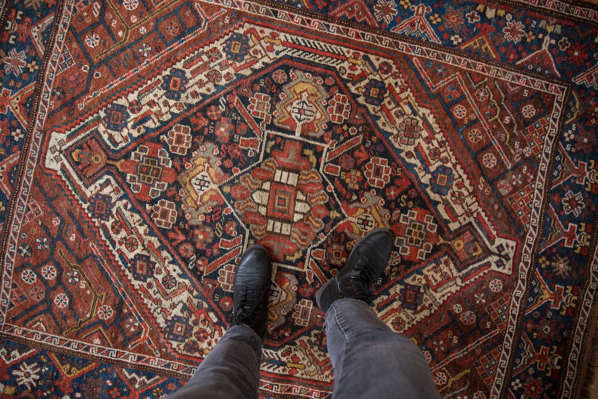 RESERVED 5x6 Vintage Kamseh Square Rug - Image 2
