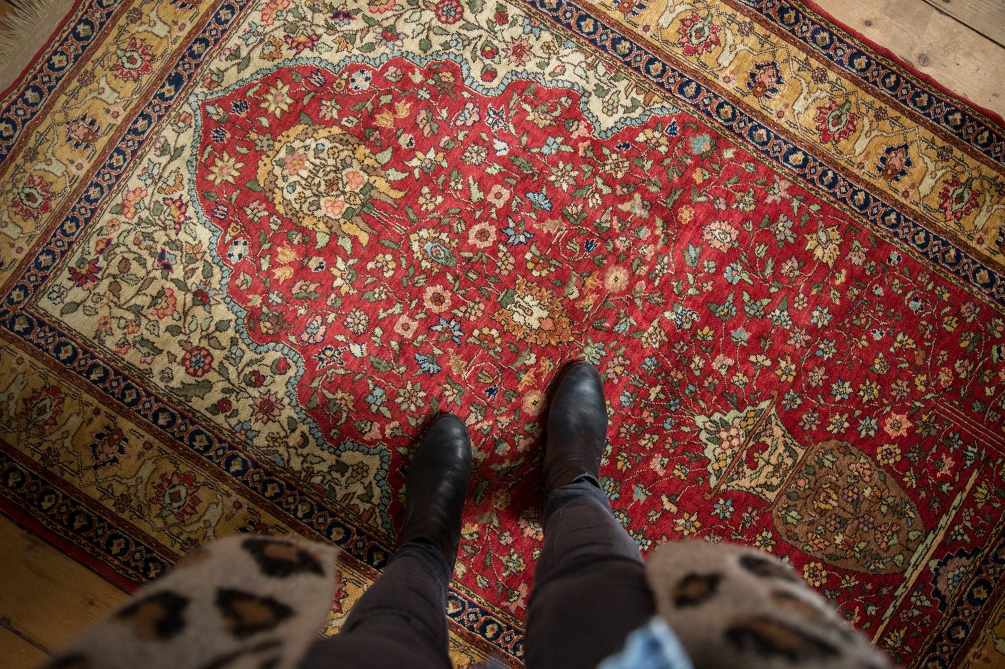 5x7.5 Vintage Romanian Hereke Design Rug - Image 2