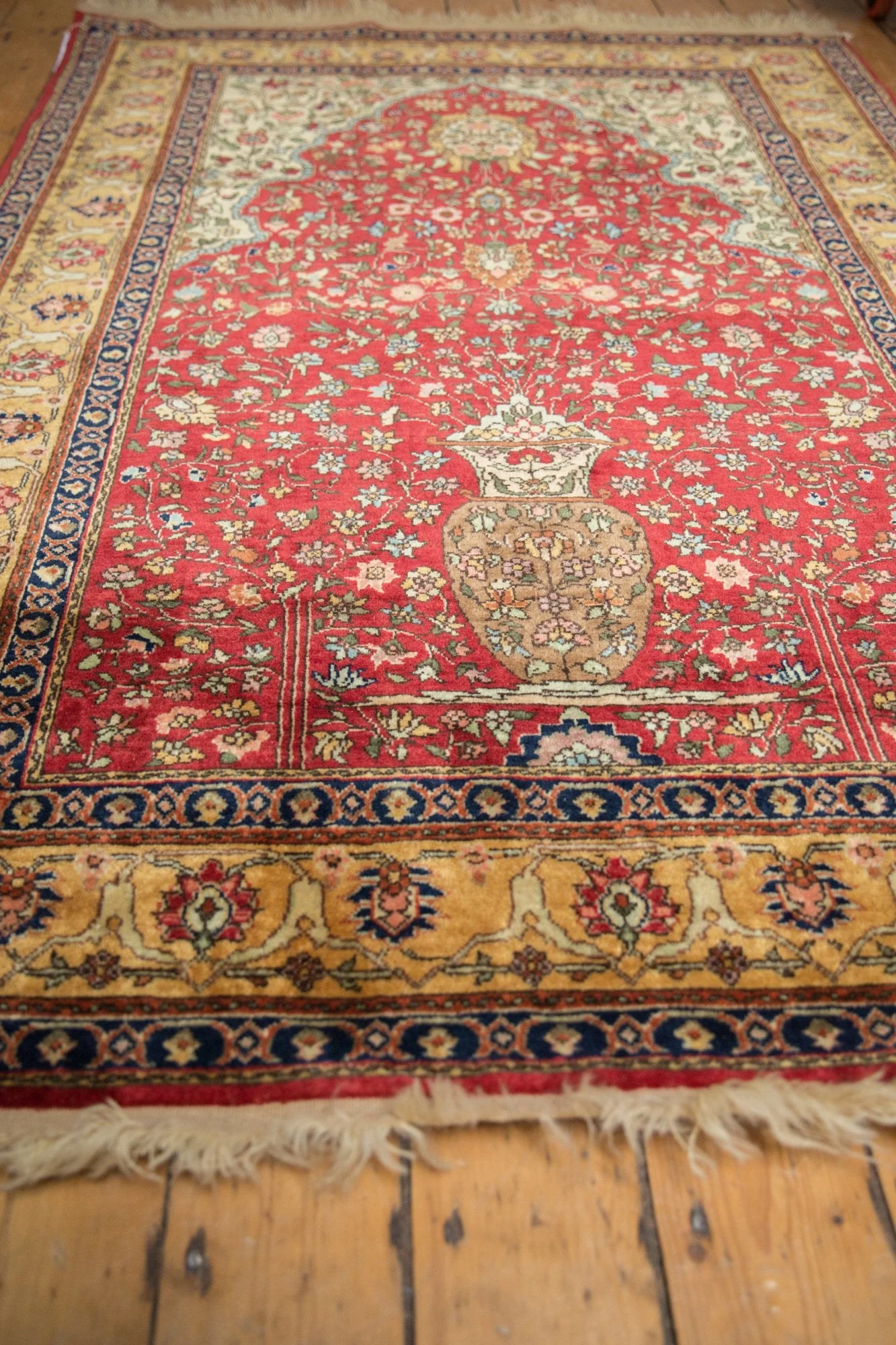 5x7.5 Vintage Romanian Hereke Design Rug - Image 3