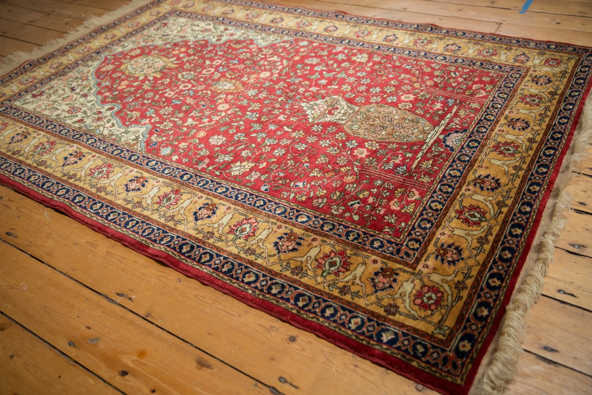 5x7.5 Vintage Romanian Hereke Design Rug - Image 5
