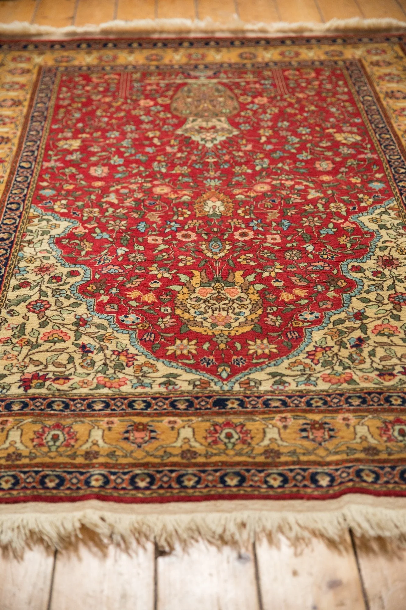 5x7.5 Vintage Romanian Hereke Design Rug - Image 6