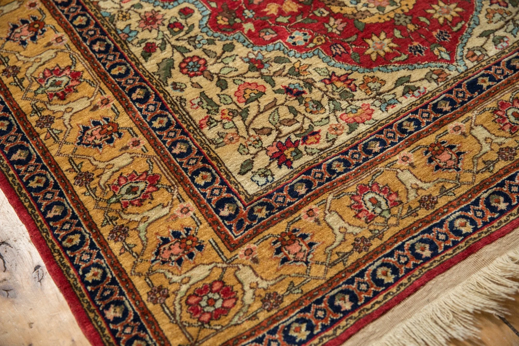5x7.5 Vintage Romanian Hereke Design Rug - Image 7