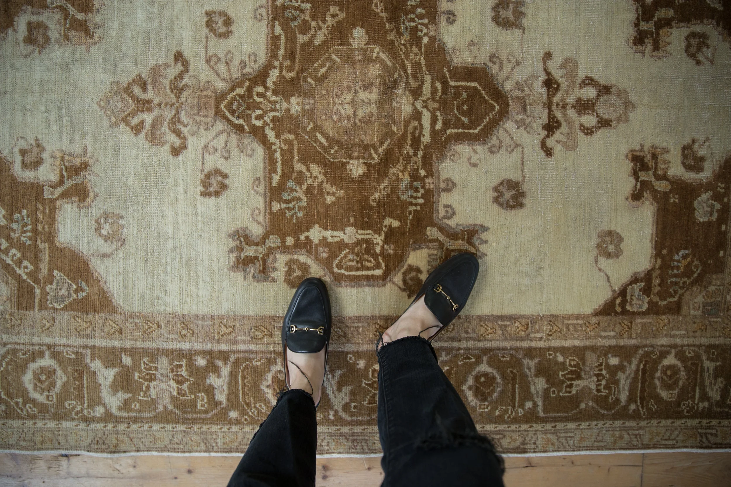 5x7 Vintage Distressed Oushak Rug - Image 2