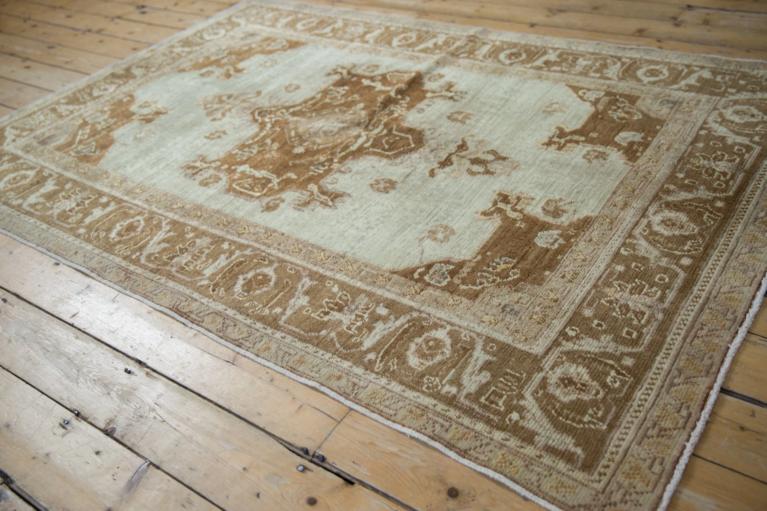 5x7 Vintage Distressed Oushak Rug - Image 3