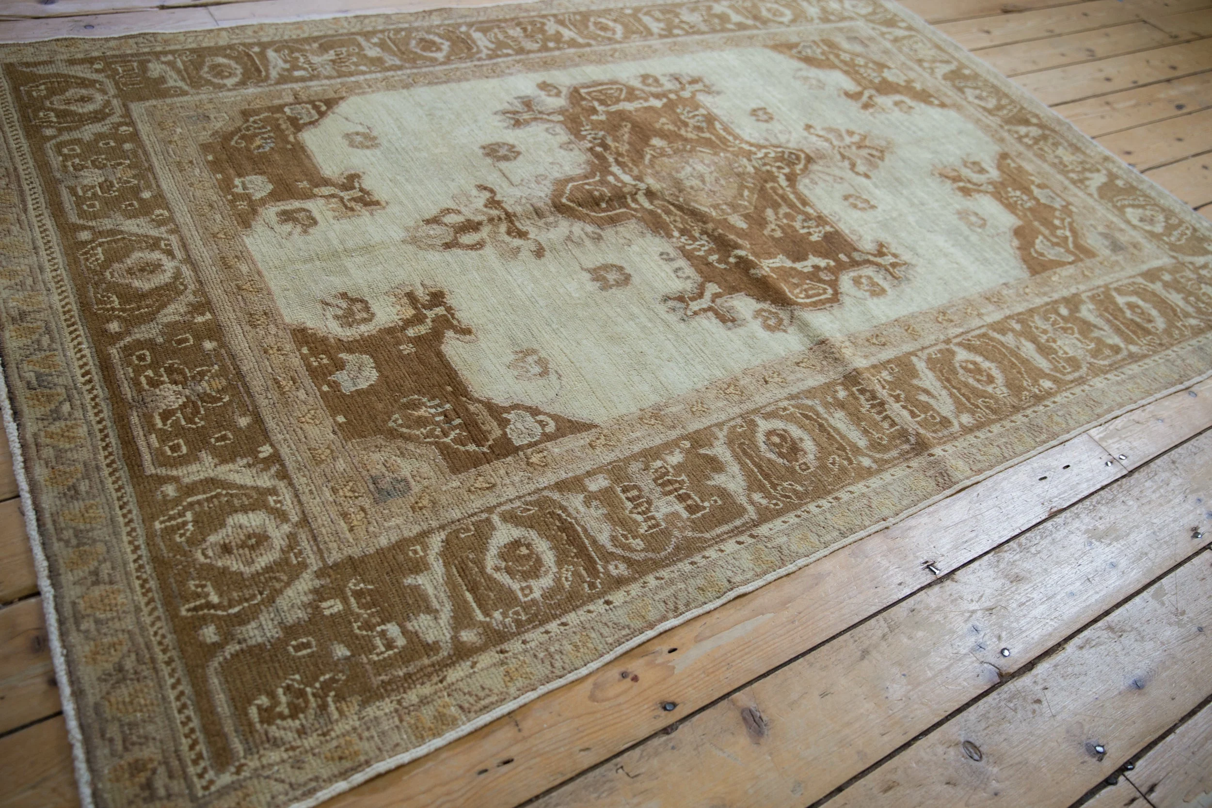 5x7 Vintage Distressed Oushak Rug - Image 6