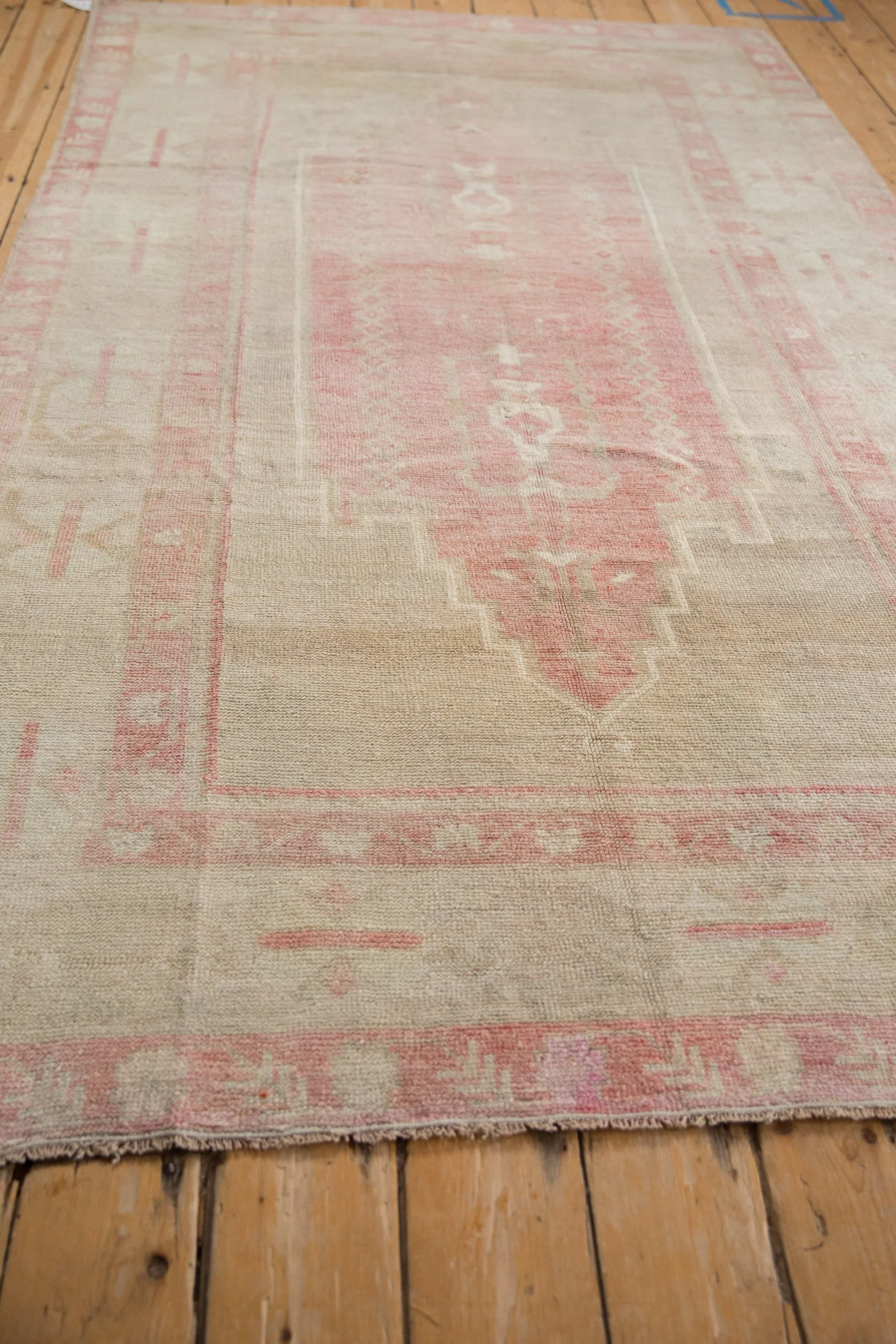 5x8.5 Vintage Distressed Oushak Carpet - Image 9
