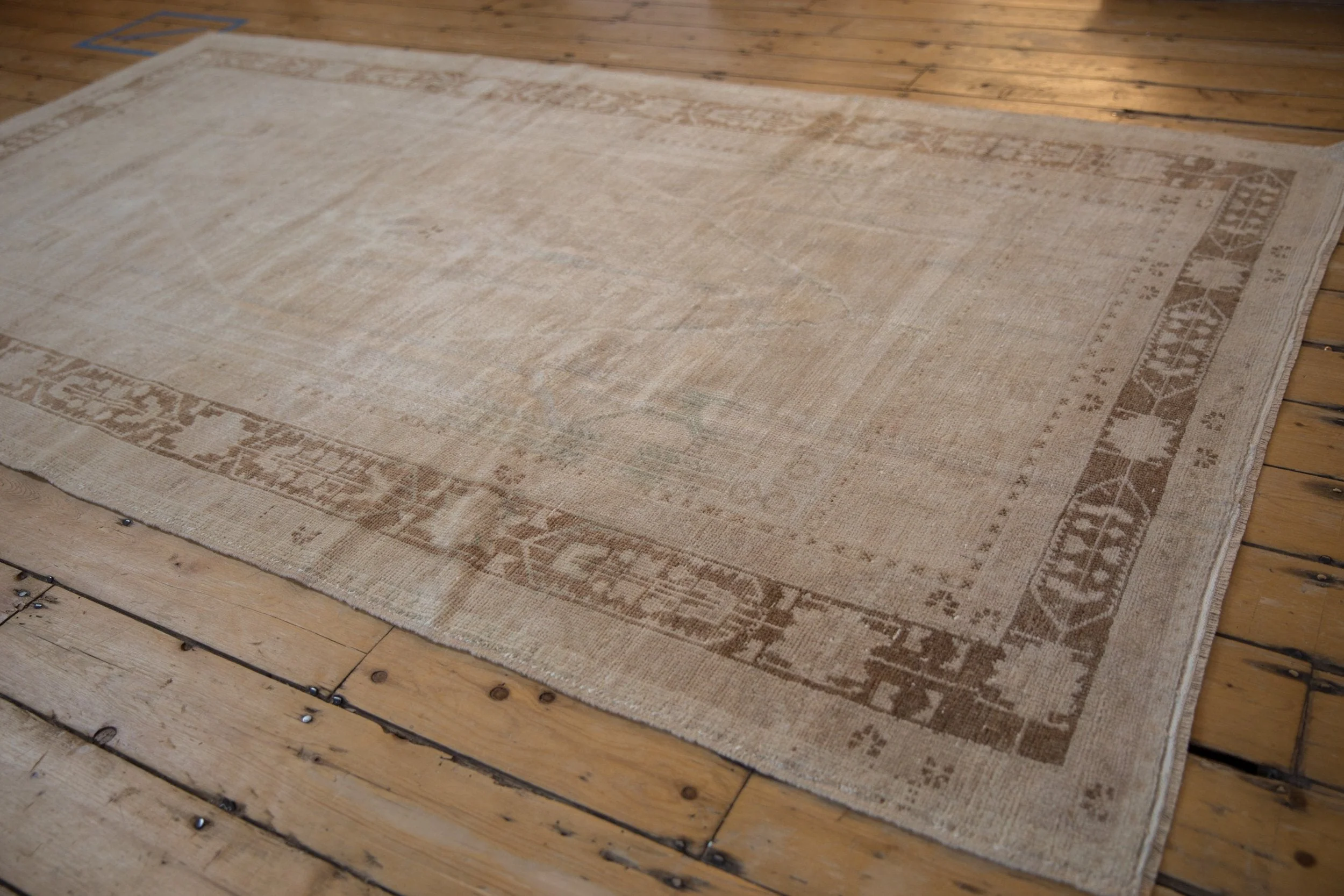 5x8.5 Vintage Distressed Oushak Carpet - Image 7