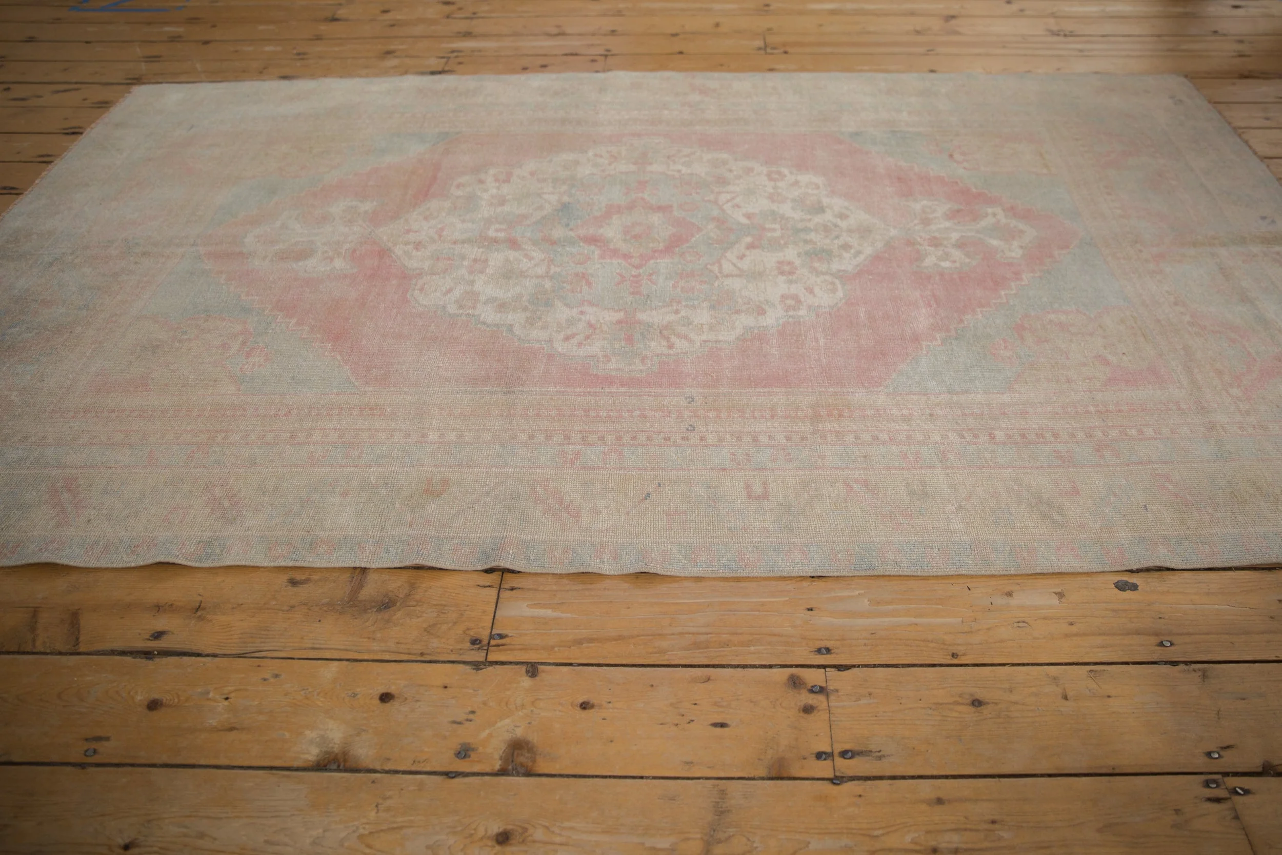 5x8.5 Vintage Distressed Oushak Carpet - Image 12
