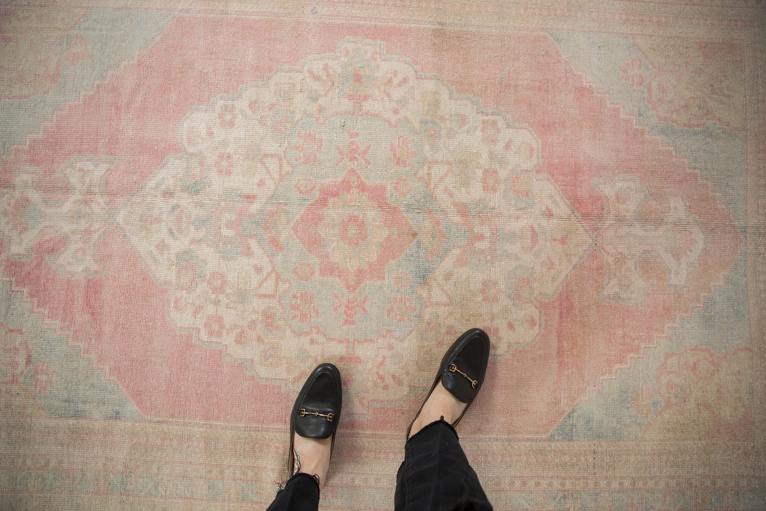 5x8.5 Vintage Distressed Oushak Carpet - Image 2