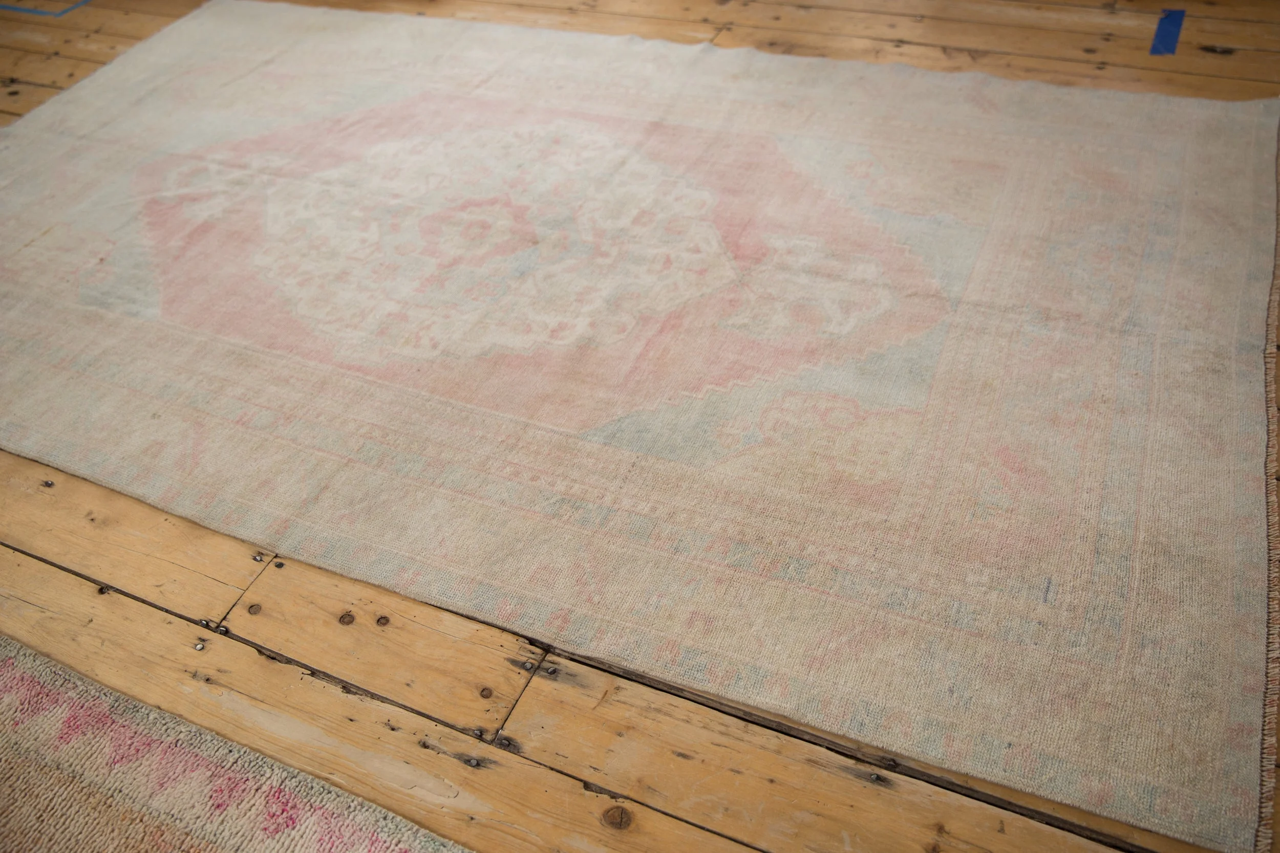 5x8.5 Vintage Distressed Oushak Carpet - Image 6