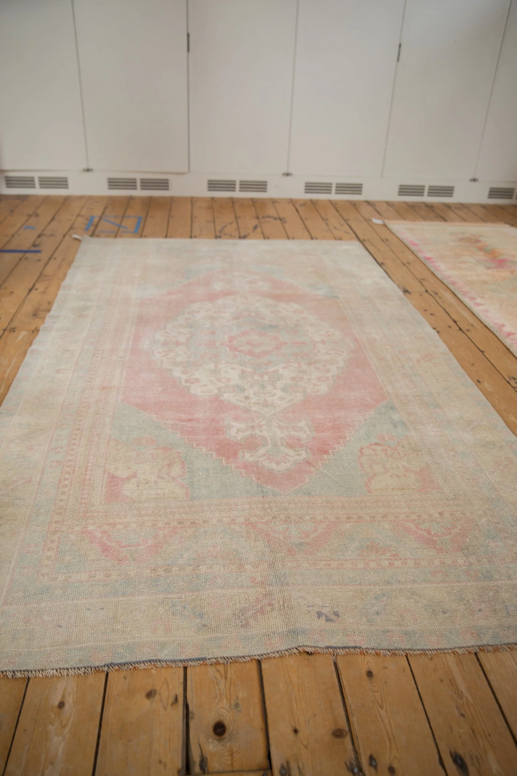 5x8.5 Vintage Distressed Oushak Carpet - Image 8