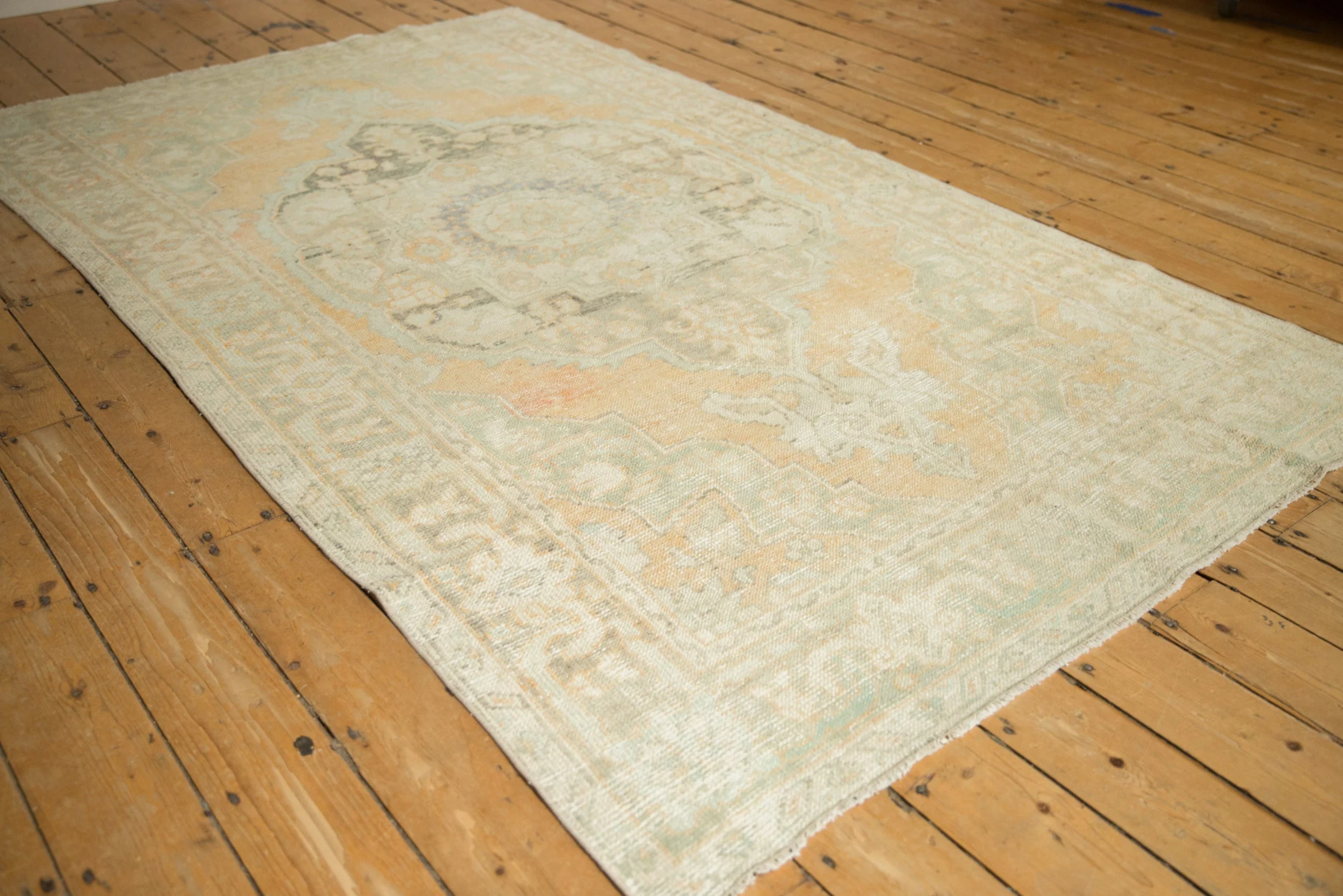 5x8.5 Vintage Distressed Oushak Carpet - Image 4