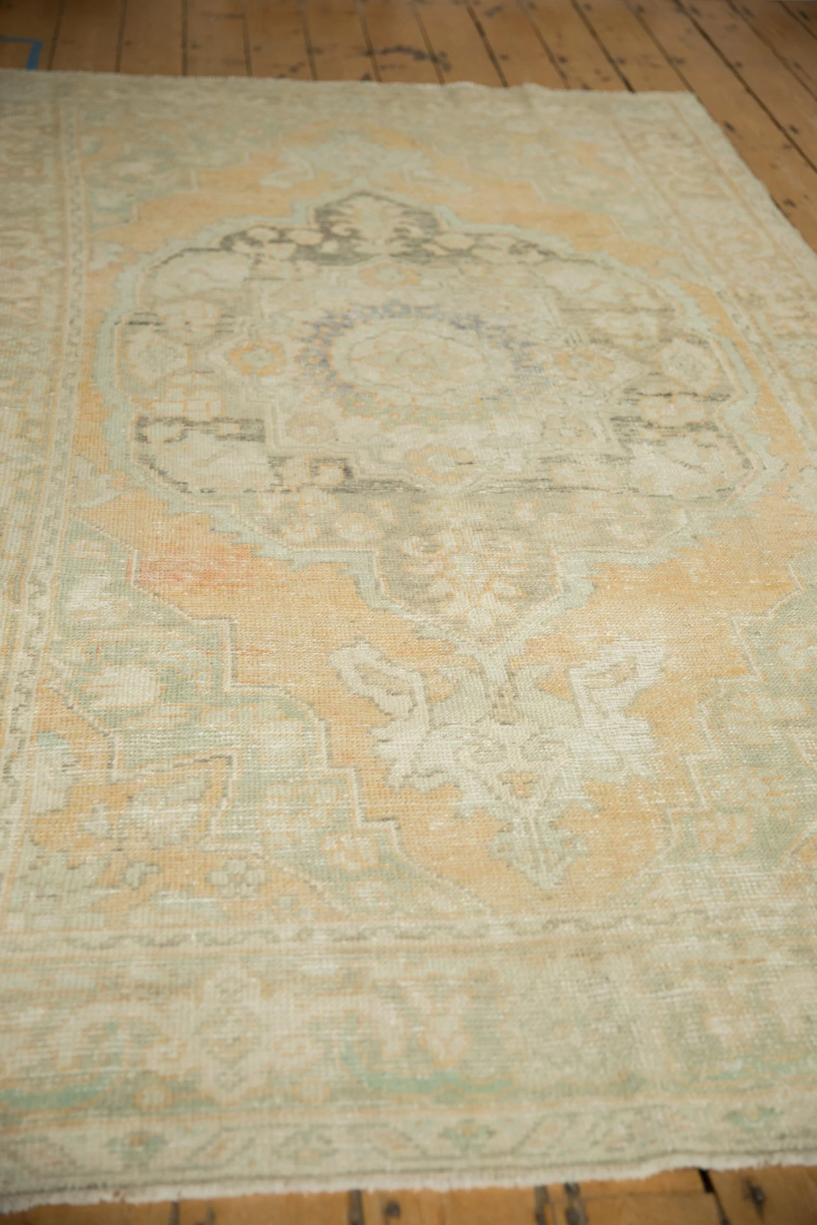 5x8.5 Vintage Distressed Oushak Carpet - Image 5