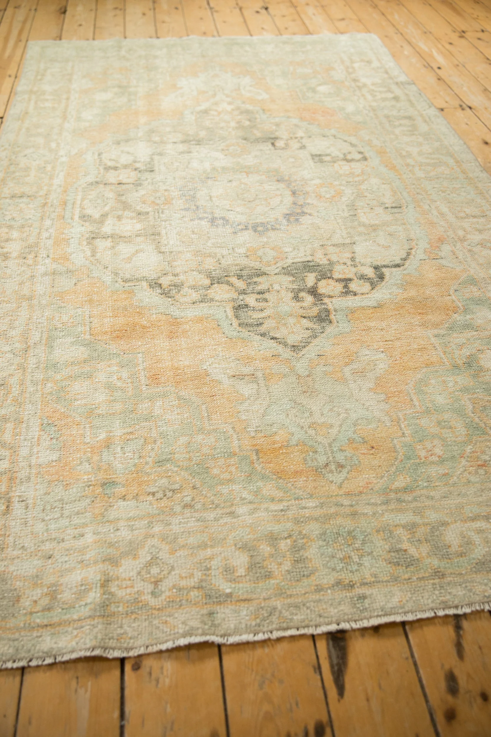 5x8.5 Vintage Distressed Oushak Carpet - Image 7