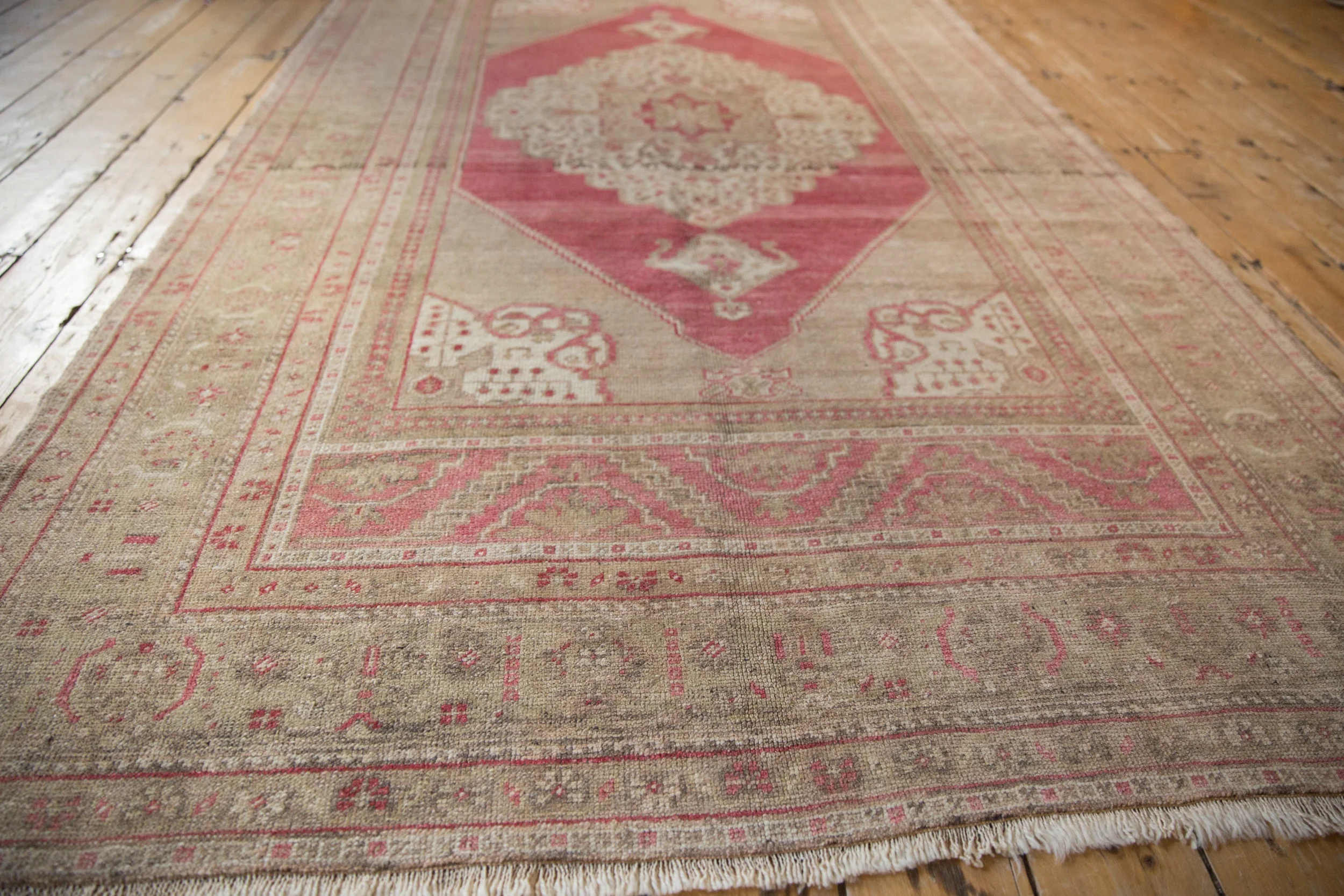 5x8.5 Vintage Distressed Oushak Carpet - Image 8