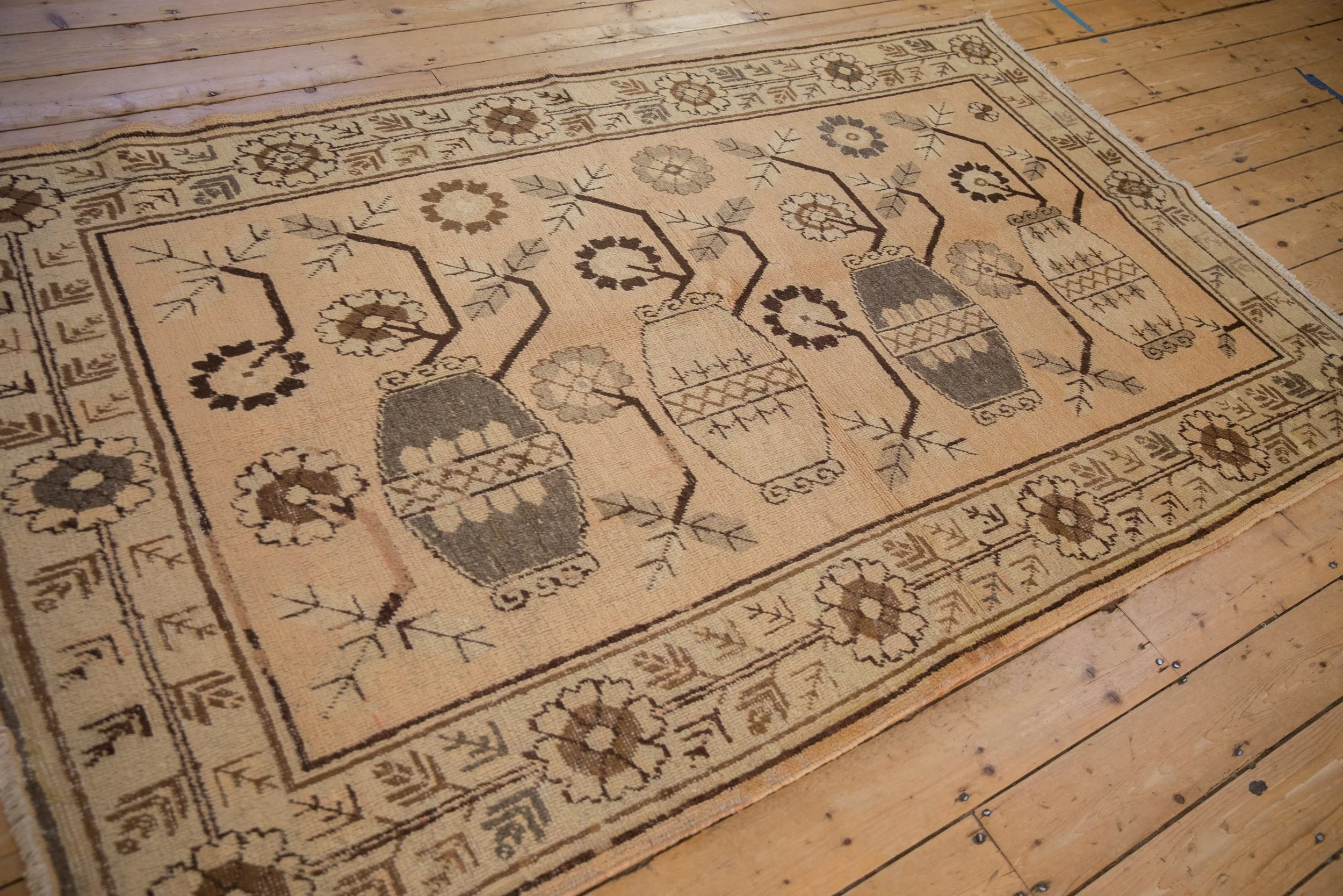 5x8 Vintage Distressed Khotan Carpet - Image 10