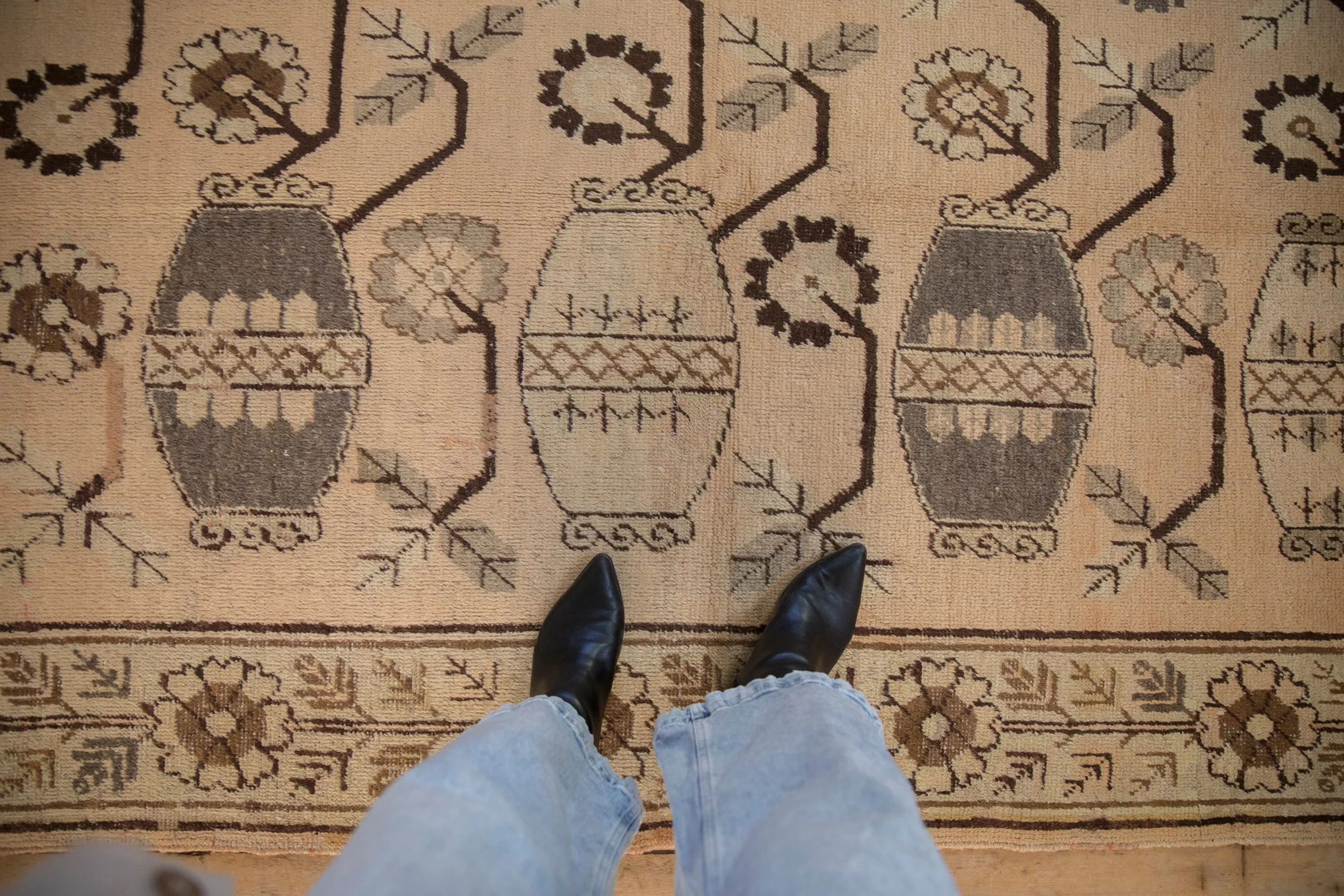 5x8 Vintage Distressed Khotan Carpet - Image 2