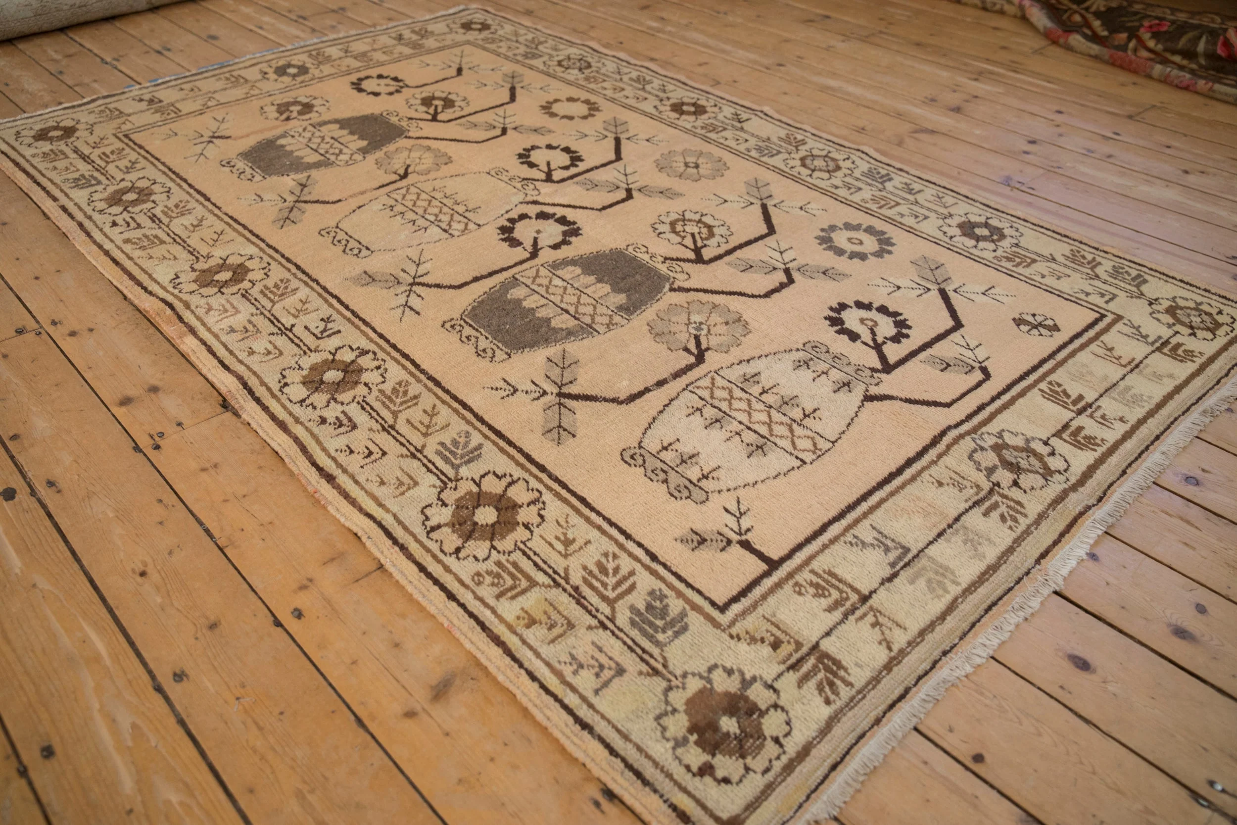 5x8 Vintage Distressed Khotan Carpet - Image 4