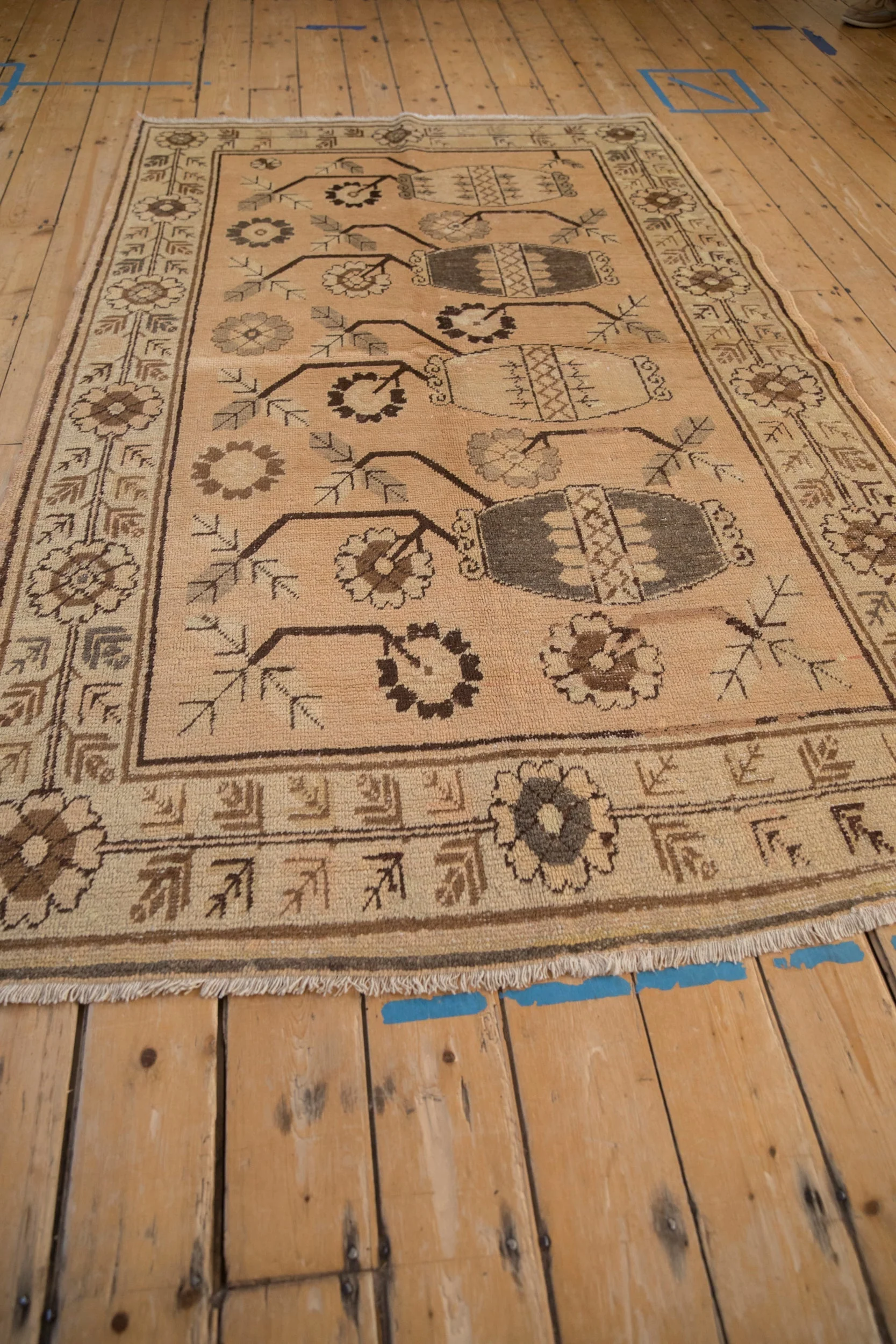 5x8 Vintage Distressed Khotan Carpet - Image 6