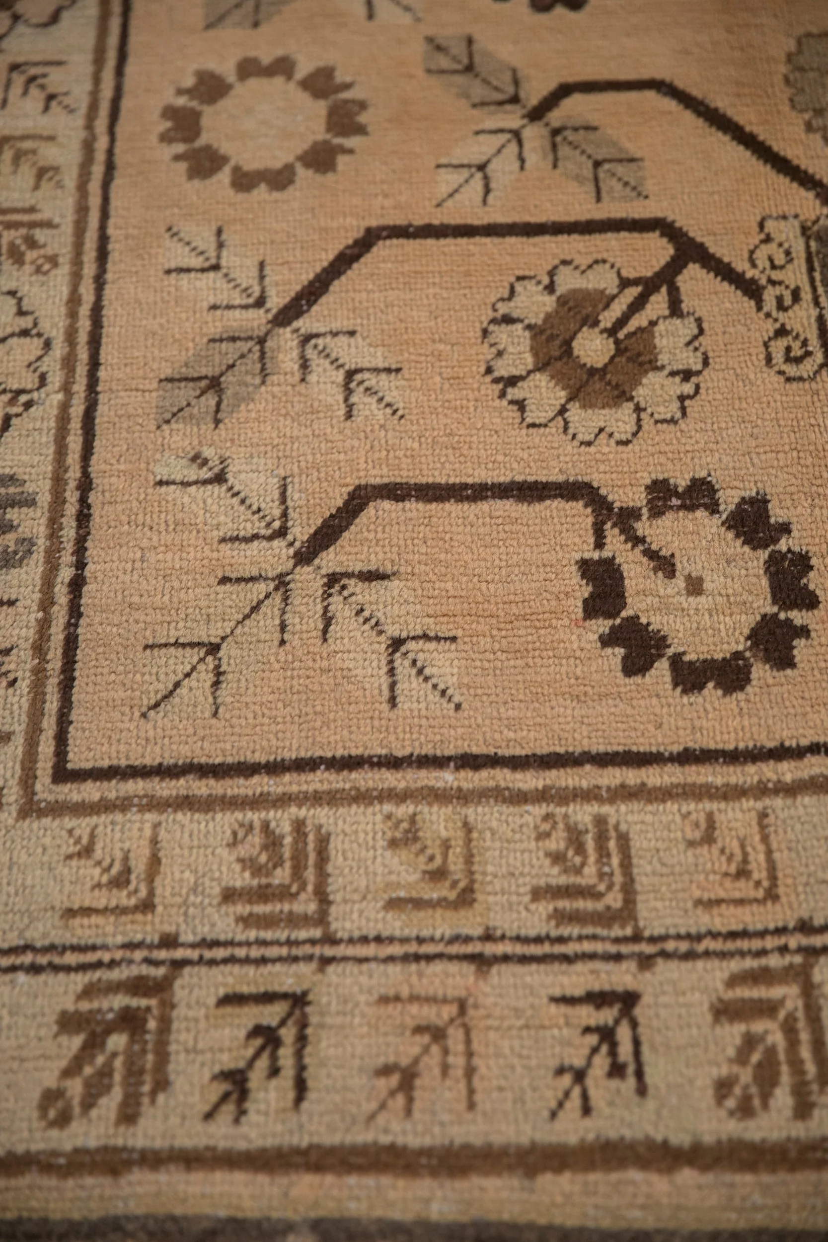 5x8 Vintage Distressed Khotan Carpet - Image 7