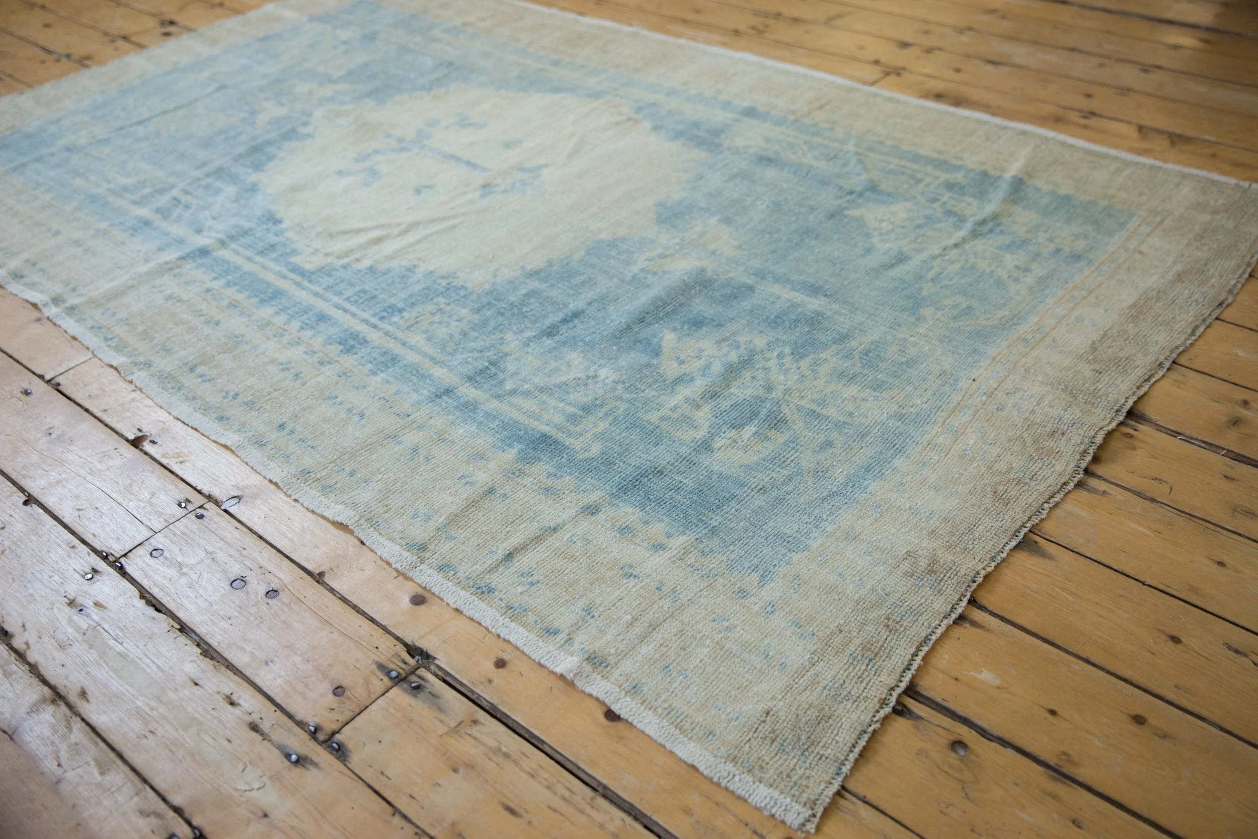 5x8 Vintage Distressed Oushak Carpet - Image 7