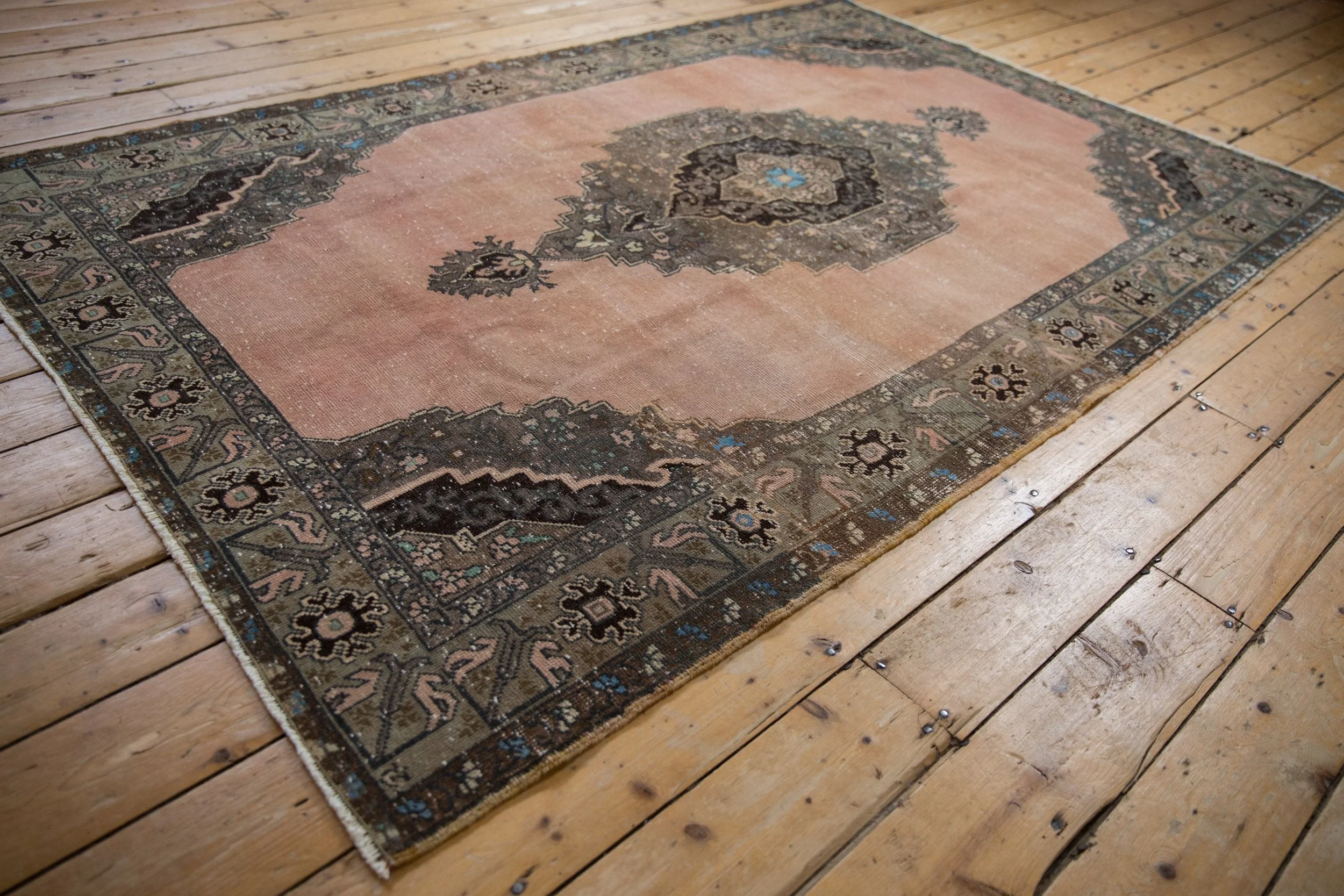 5x8 Vintage Distressed Oushak Carpet - Image 3