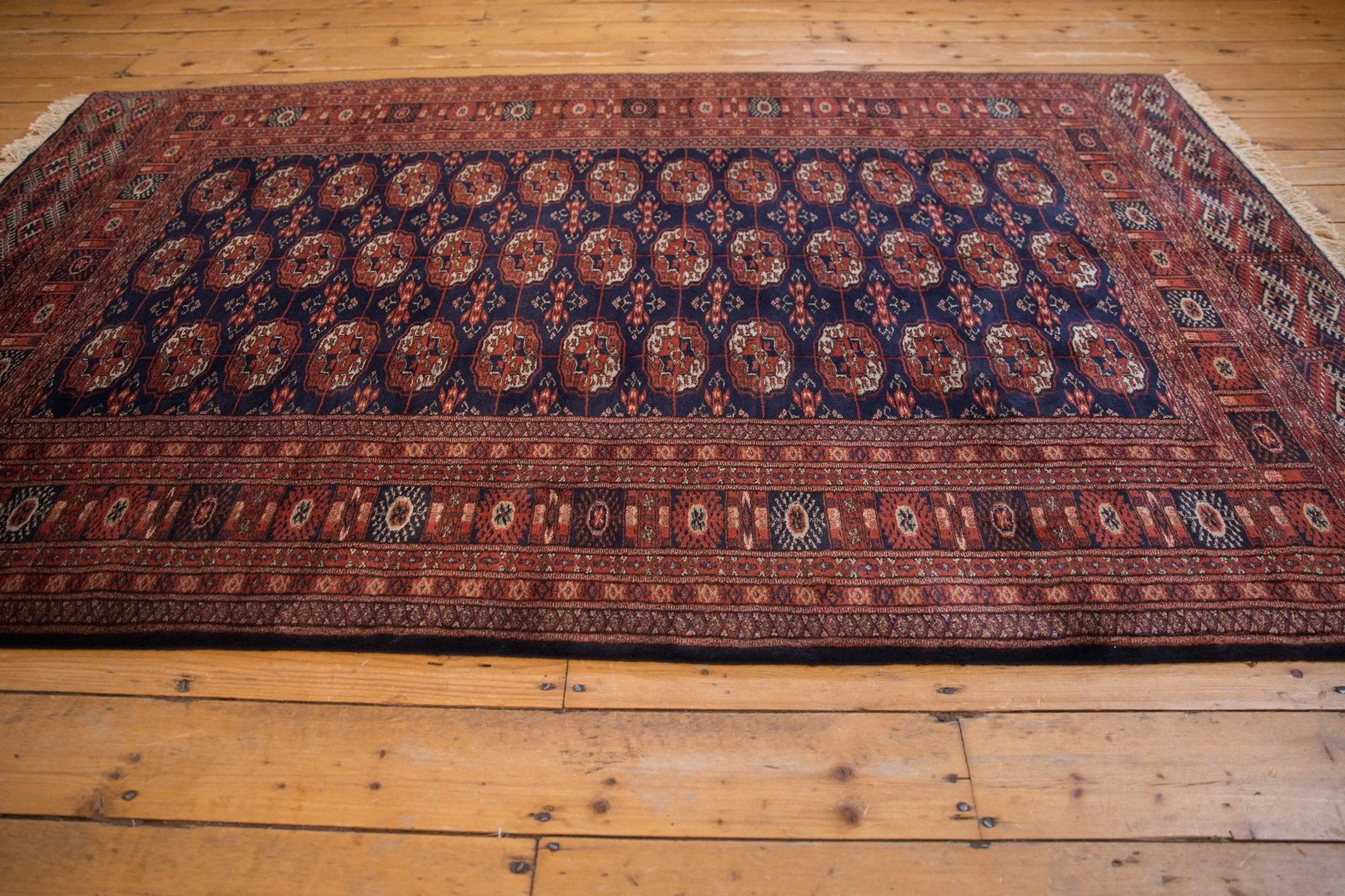 5x8 Vintage Fine Pakistani Bokhara Design Carpet - Image 10