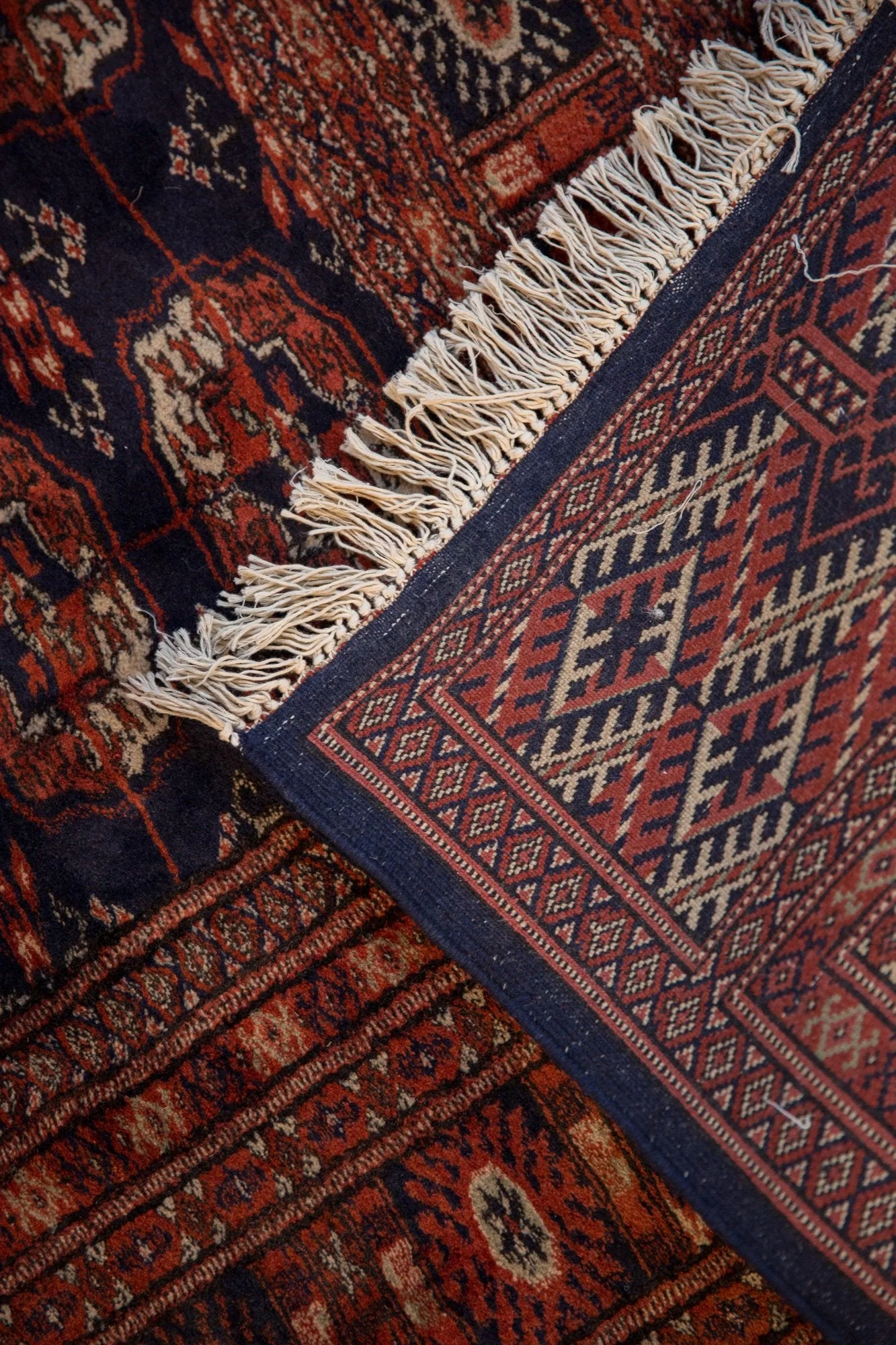 5x8 Vintage Fine Pakistani Bokhara Design Carpet - Image 11