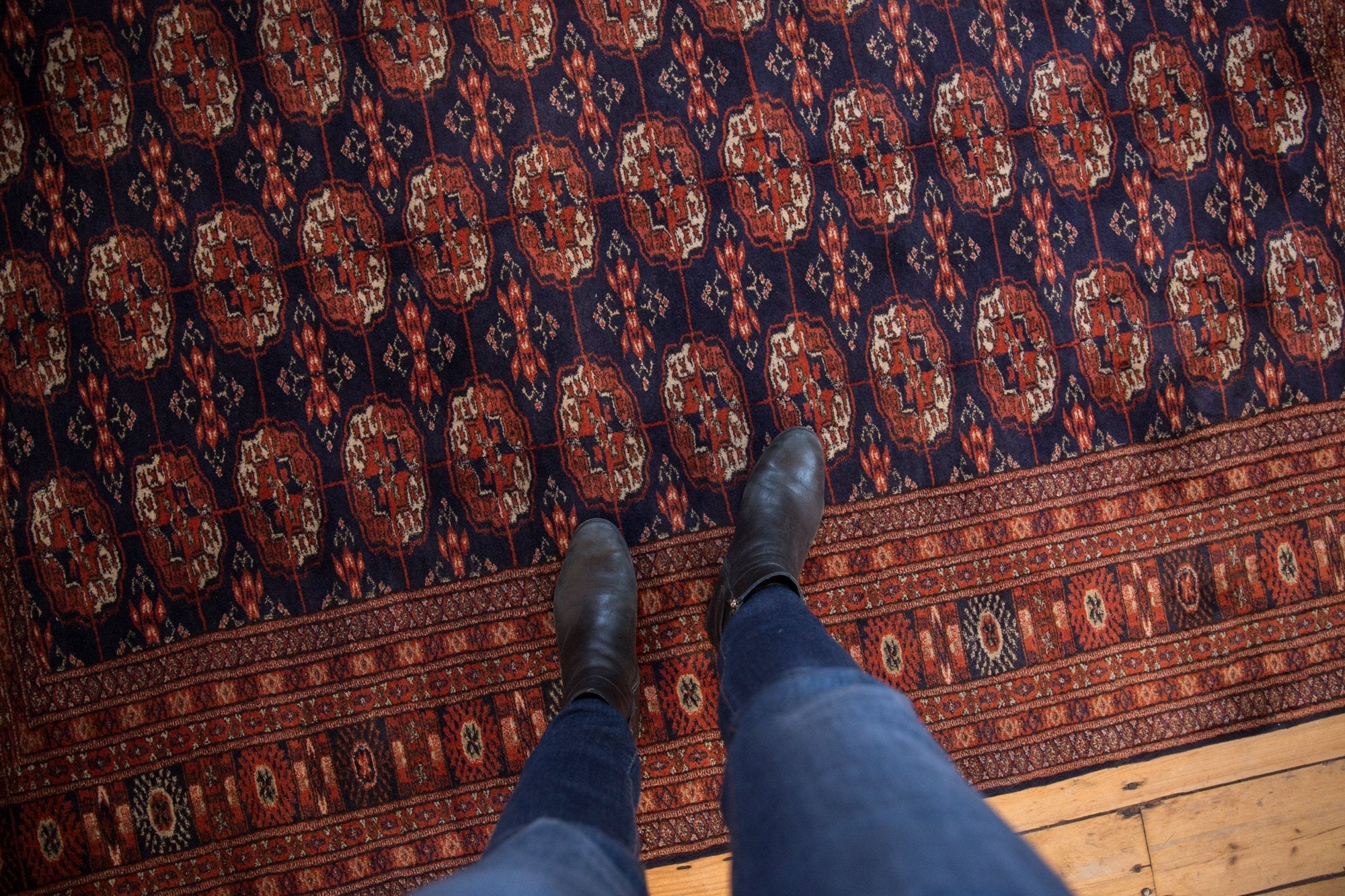 5x8 Vintage Fine Pakistani Bokhara Design Carpet - Image 2