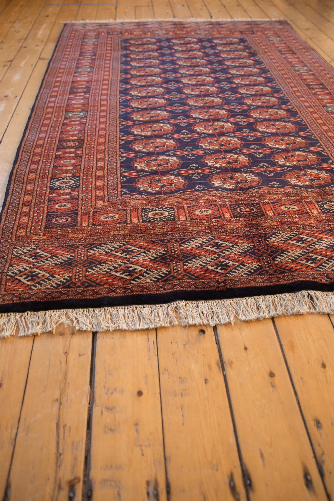 5x8 Vintage Fine Pakistani Bokhara Design Carpet - Image 3