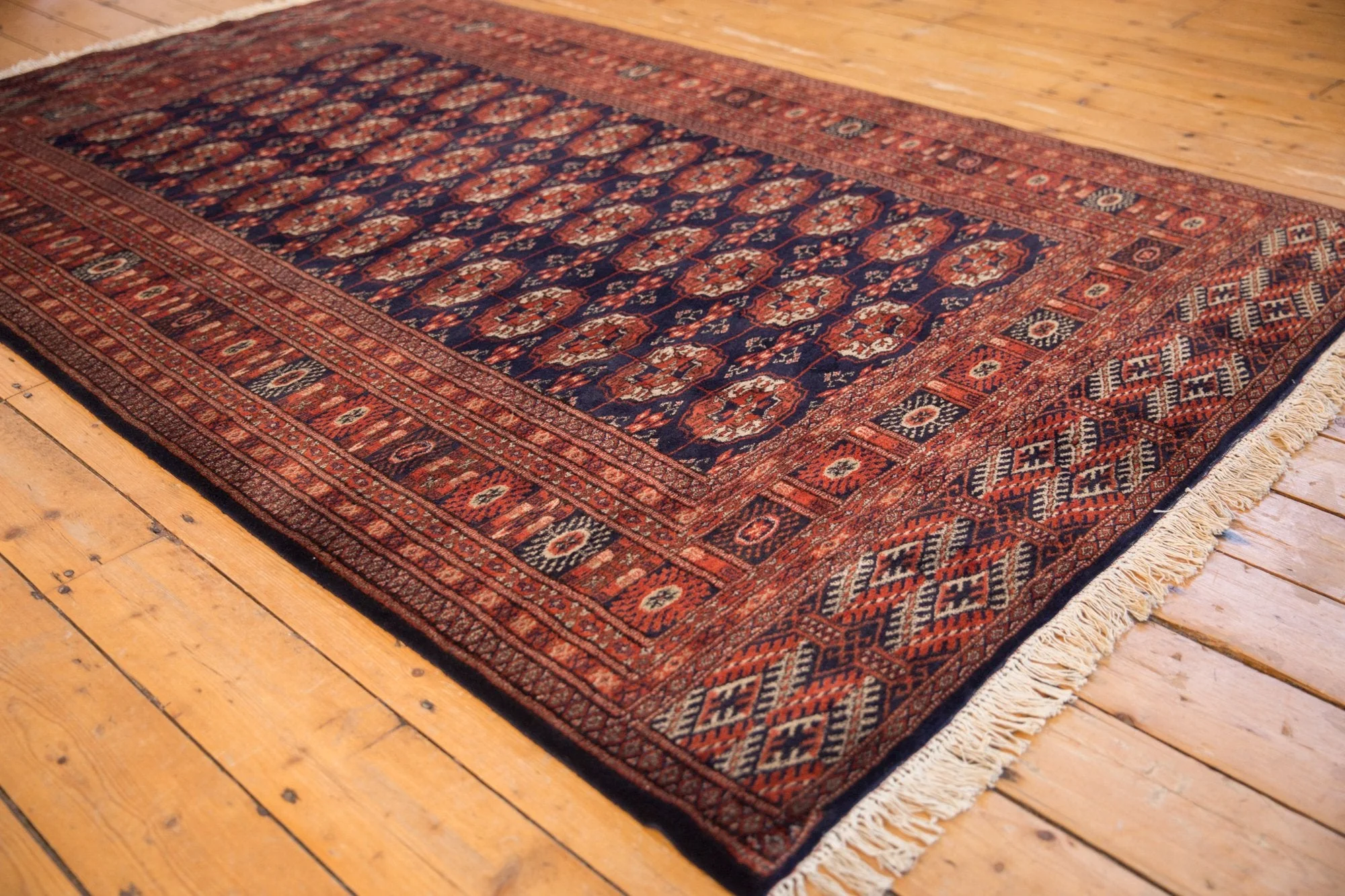 5x8 Vintage Fine Pakistani Bokhara Design Carpet - Image 4