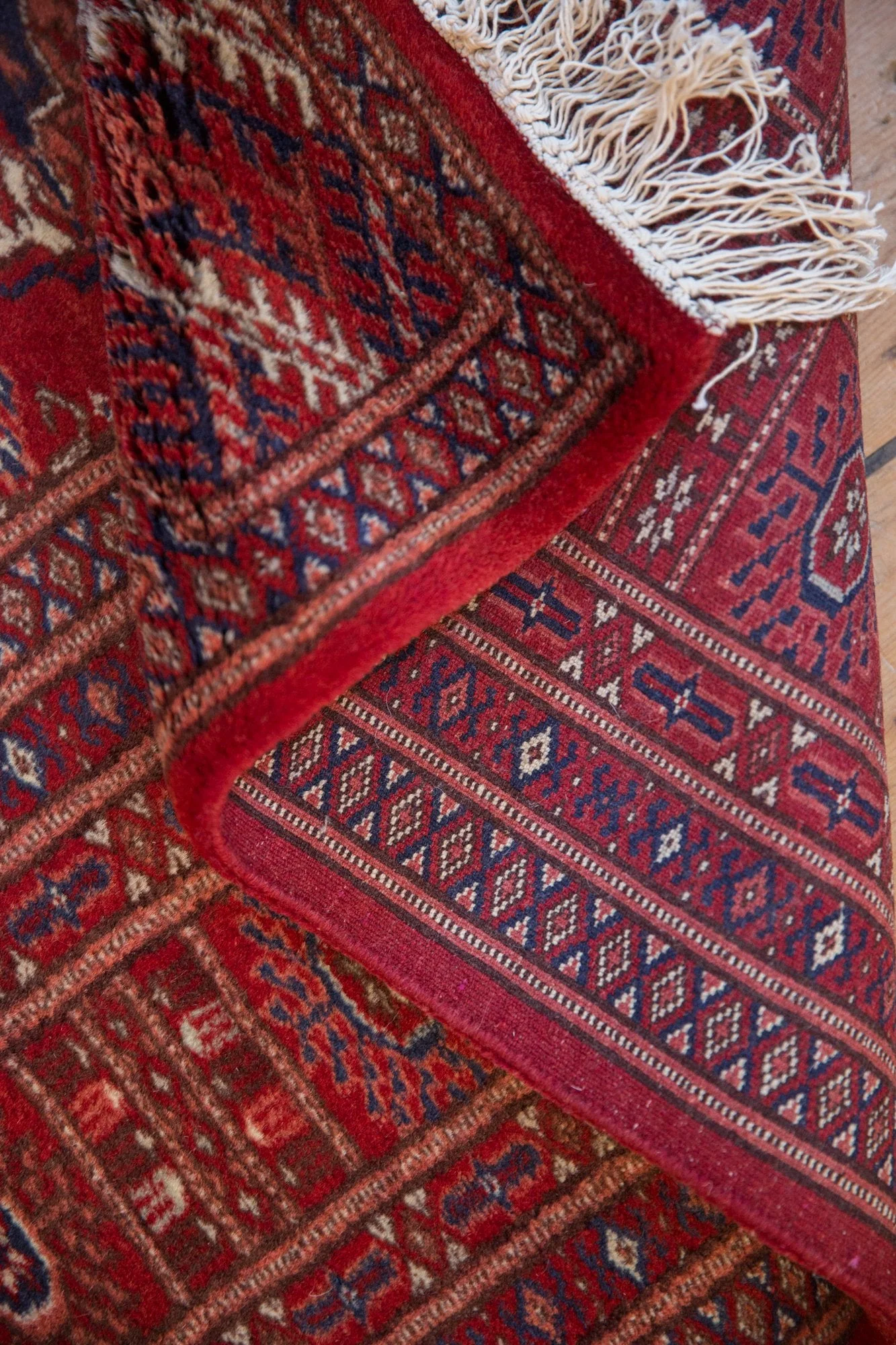 5x8 Vintage Fine Pakistani Bokhara Design Carpet - Image 10