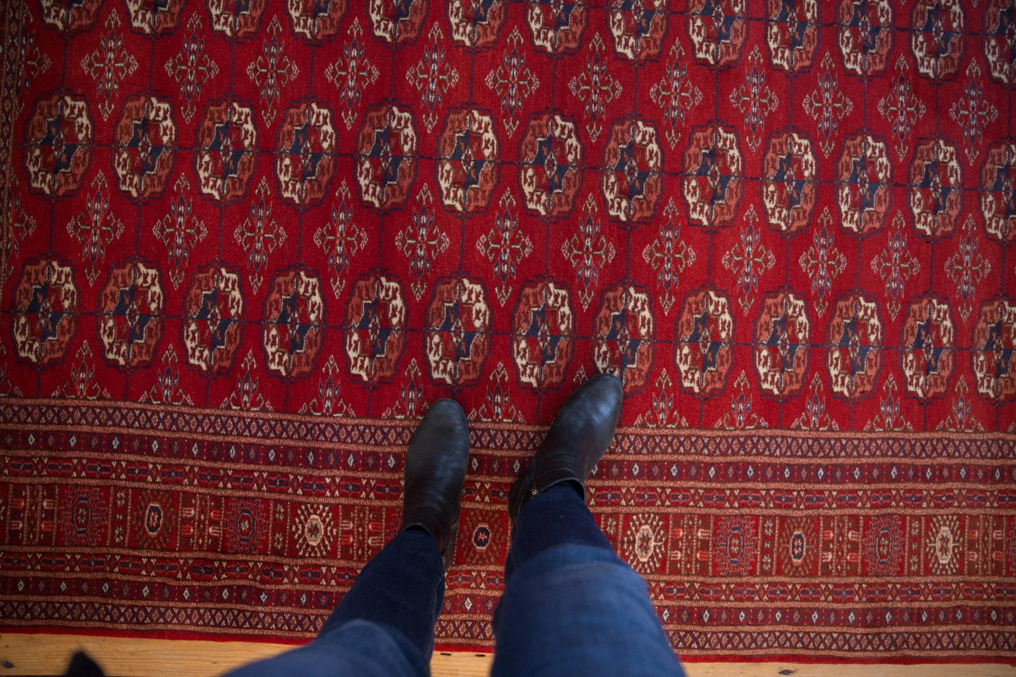 5x8 Vintage Fine Pakistani Bokhara Design Carpet - Image 2