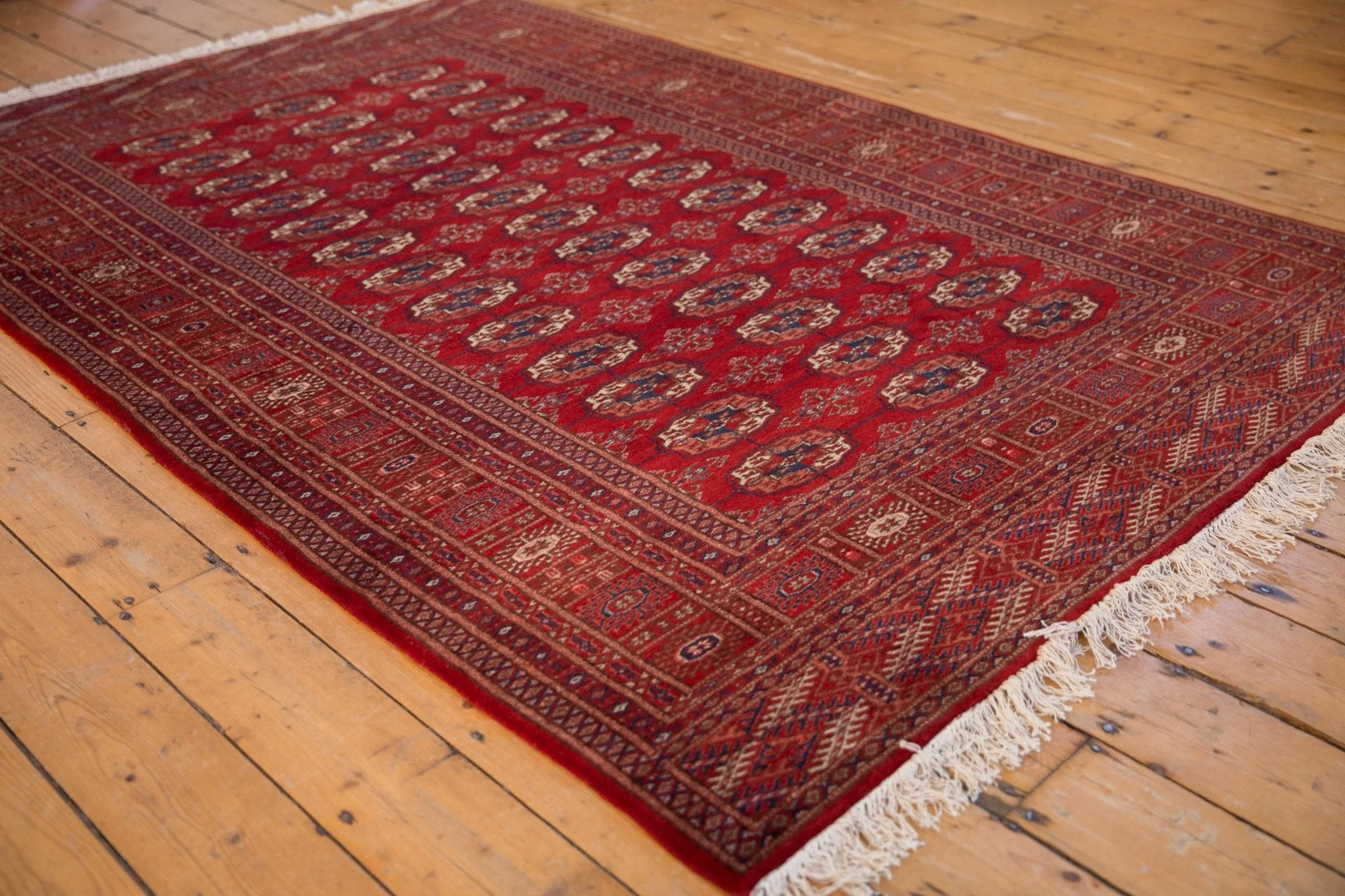 5x8 Vintage Fine Pakistani Bokhara Design Carpet - Image 3