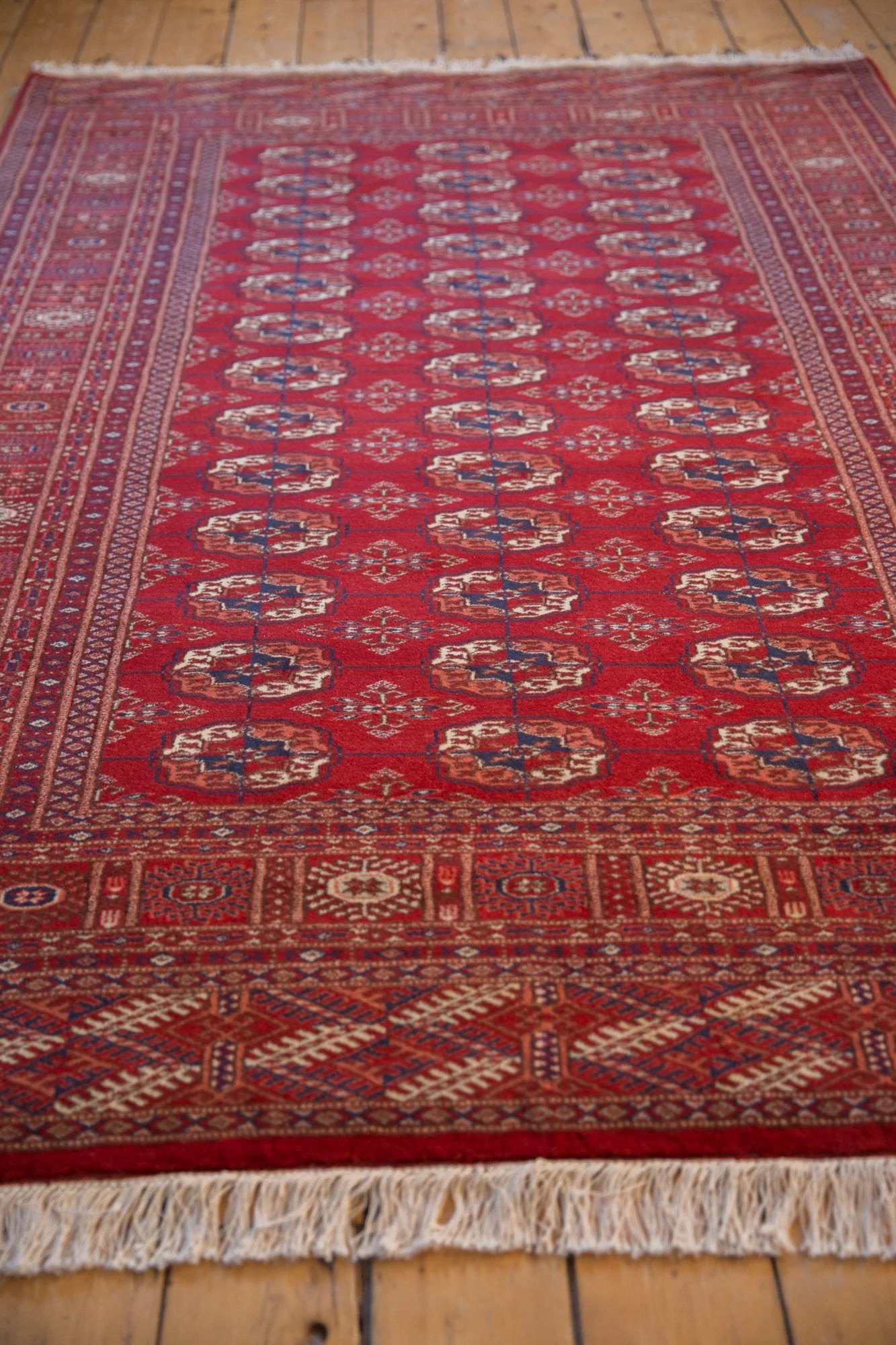 5x8 Vintage Fine Pakistani Bokhara Design Carpet - Image 7