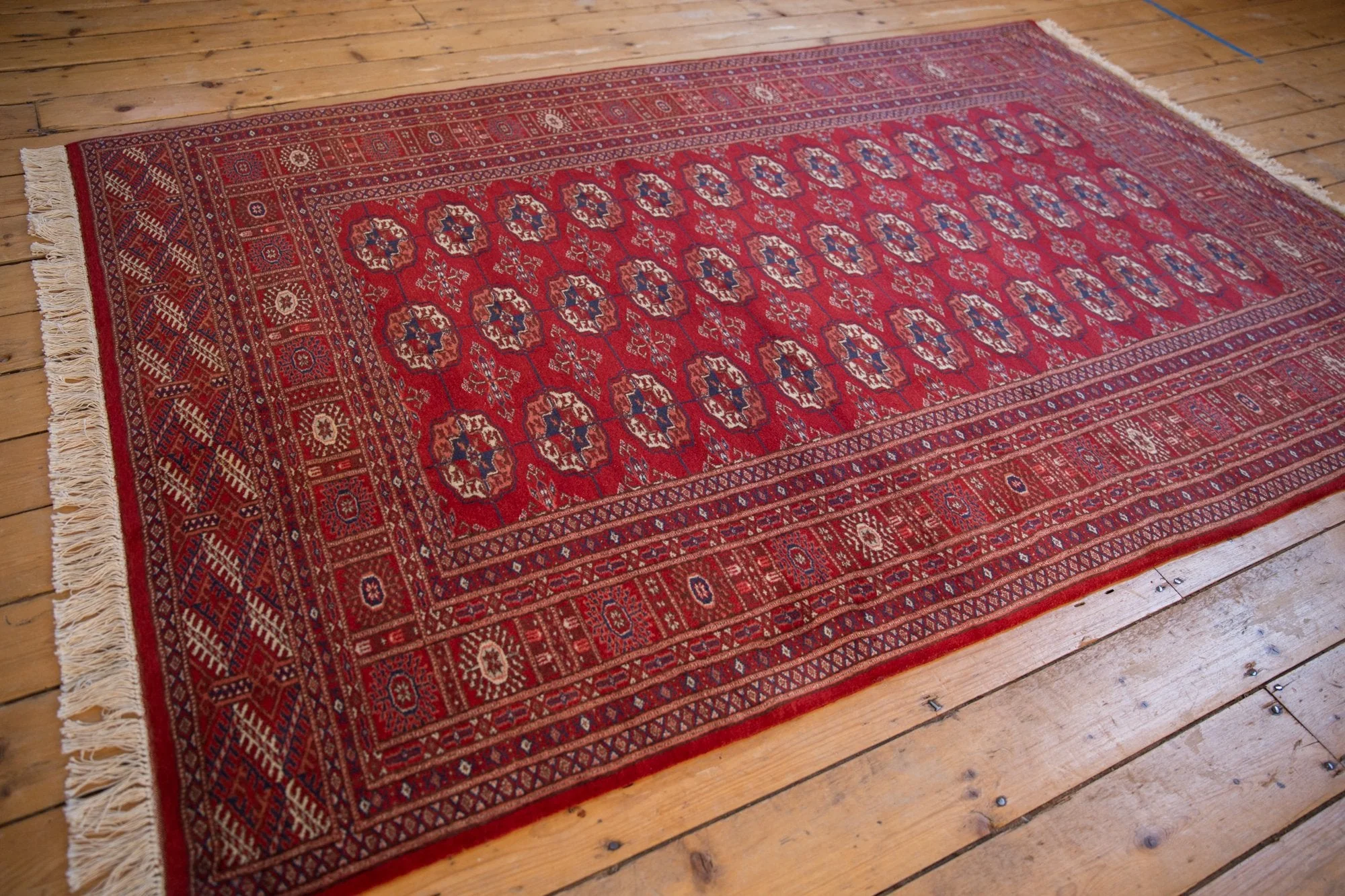 5x8 Vintage Fine Pakistani Bokhara Design Carpet - Image 8