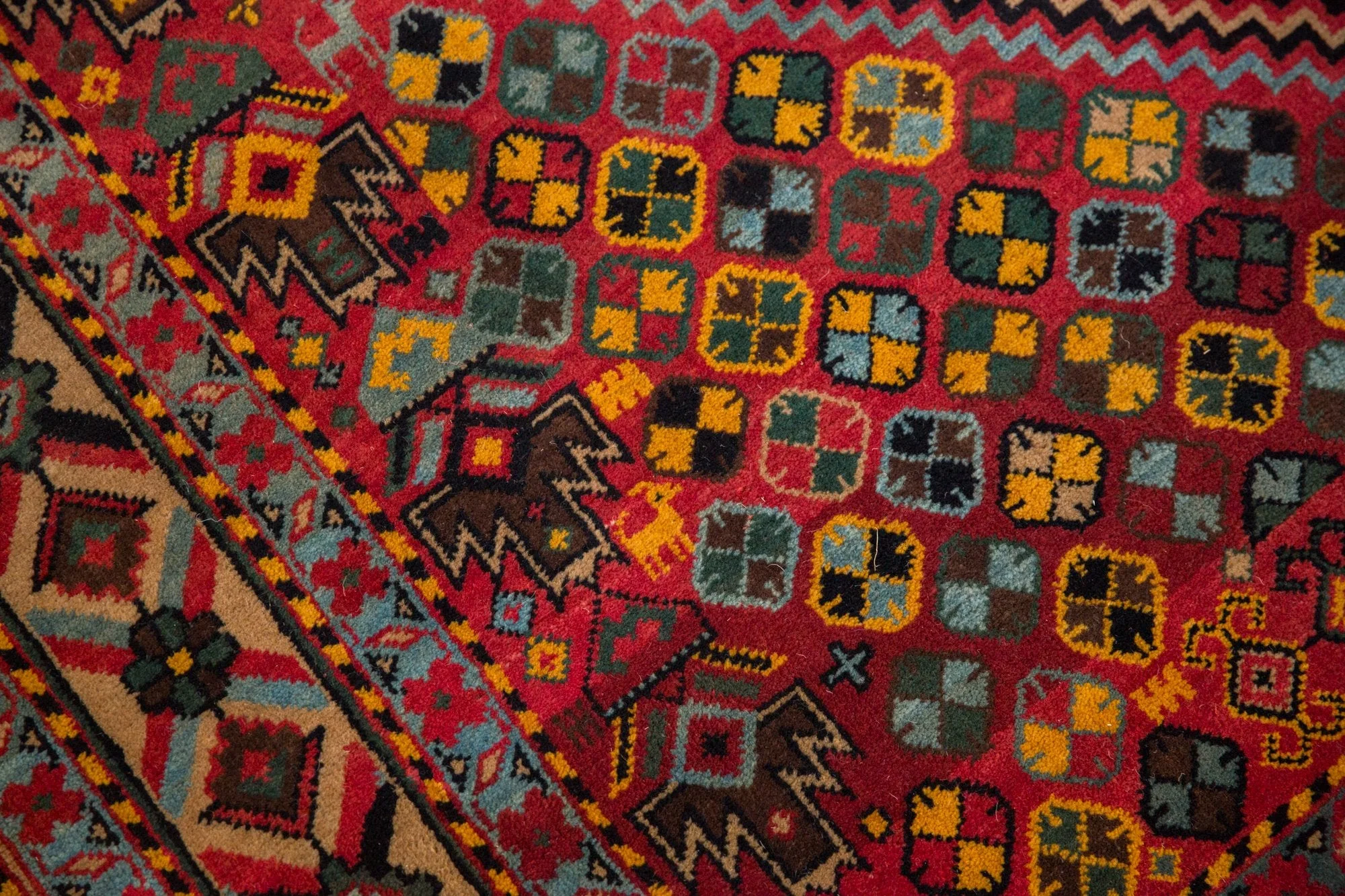 5x8 Vintage Indian Afshar Design Carpet - Image 10